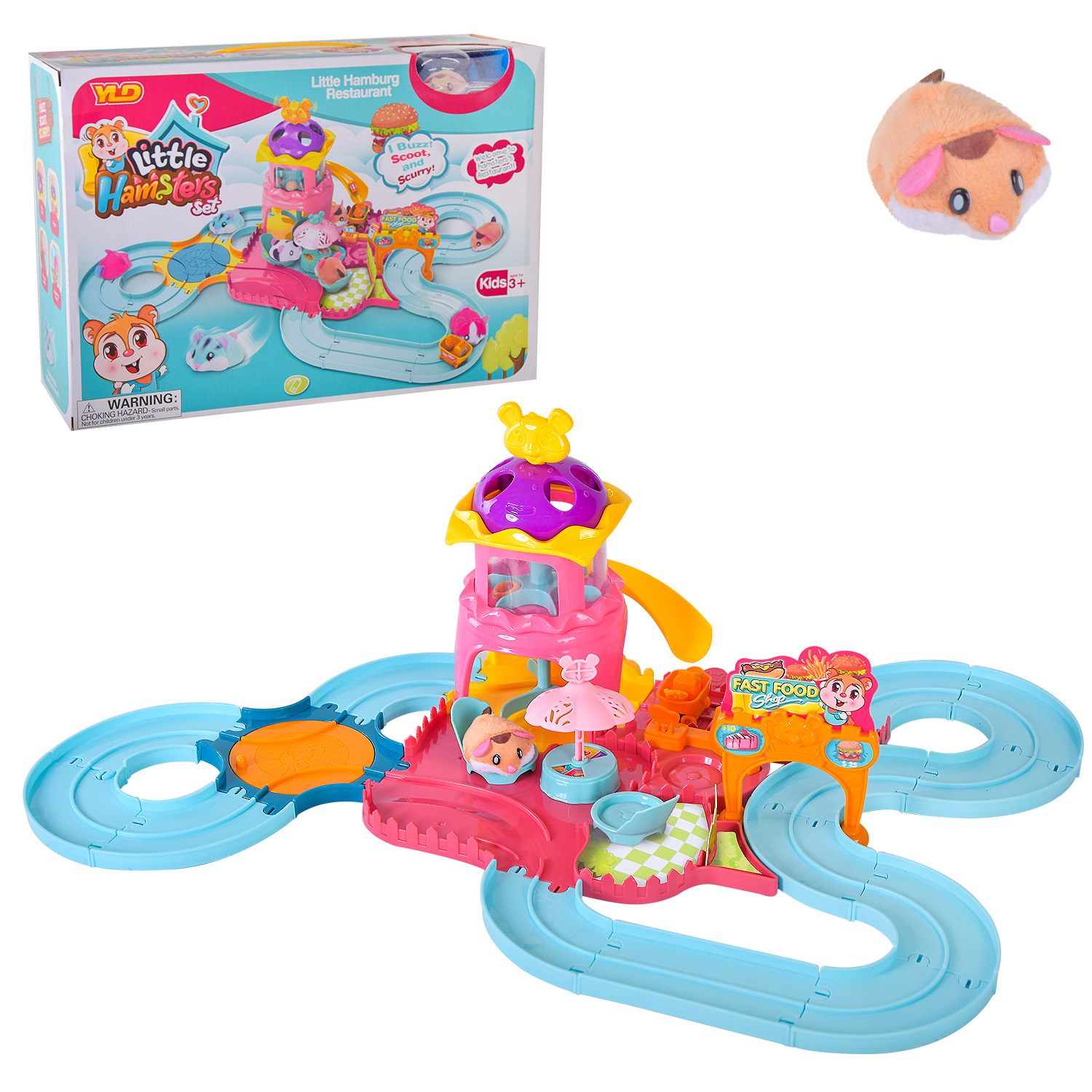 Гра "Набір маленьких хом'яків" арт. 2021 (18 шт) трек магазин з горками и корзинами, короб. 39,5*14,5*28,0см