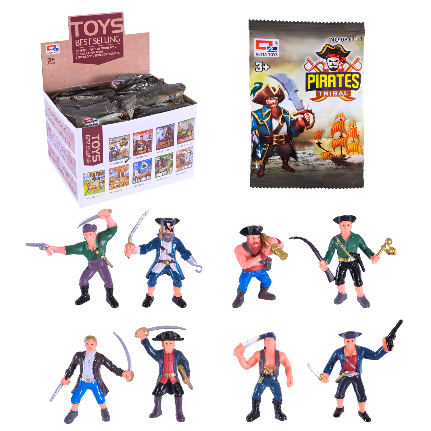 Фігурки піратів арт. 0815-31 (864шт) 36уп по 24 шт сліп пакет дисплей боксі 15*15*12см