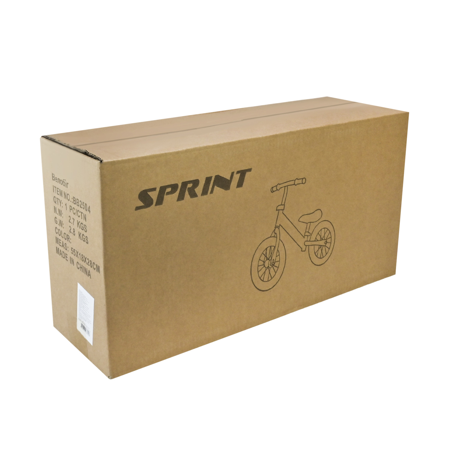 Велобіг арт. BB2504 (1шт) сталевий, колеса 12 дюймів надувні,синій