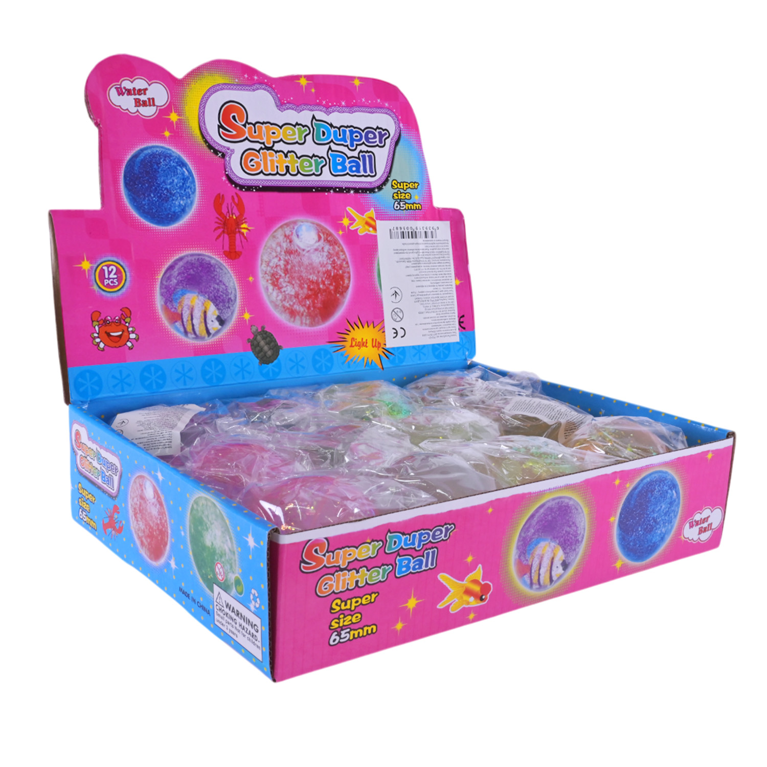 Пострибунчик арт. PR24121 (144шт) з водою 5,5 см, 12дисп по12 штук у коробці, 4 кольори дисплей-боксі 28*20,5*6,5 см, у пакеті/ціна зашт/