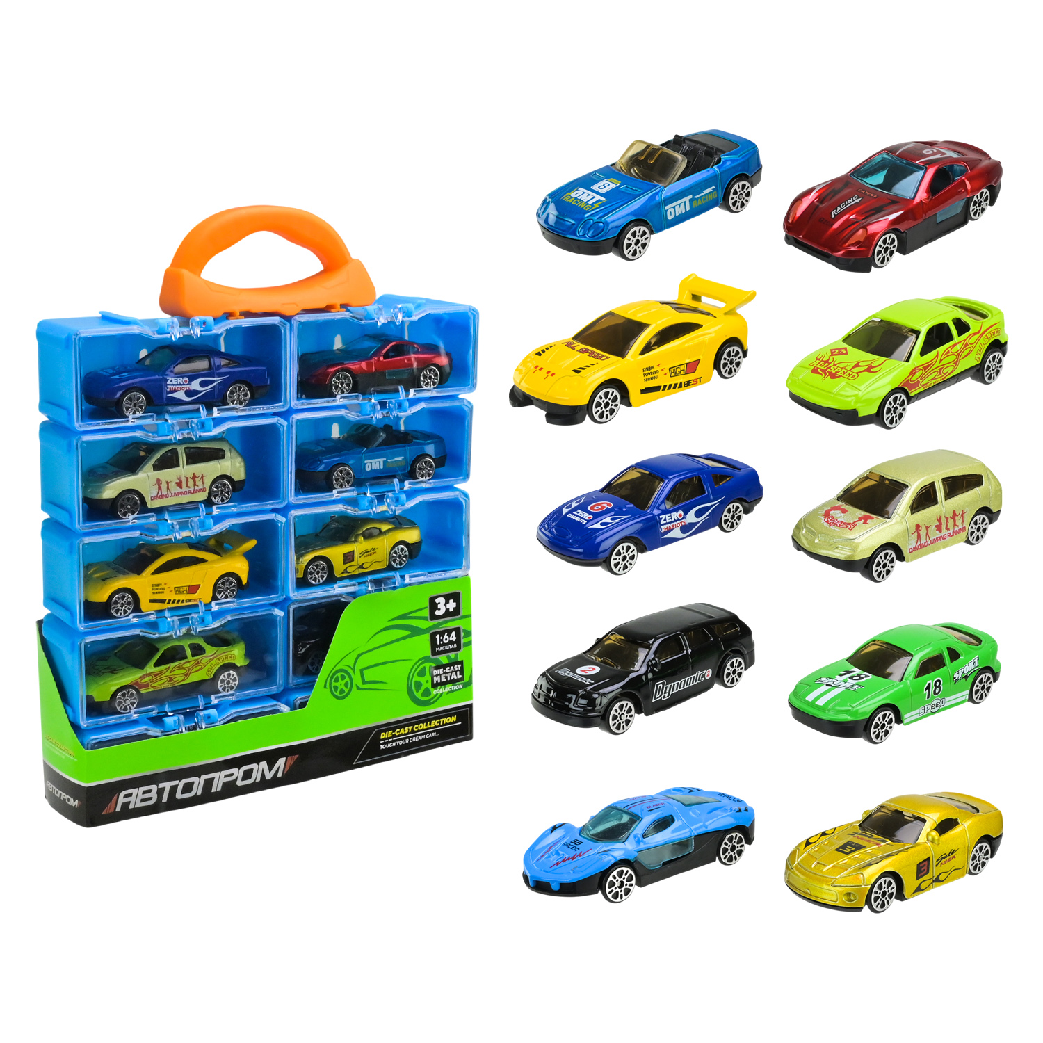 Набір машин мет. АВТОПРОМ арт. арт.AP7530 (48шт/2) 10 машинок у кейсі 22*18*3,5см