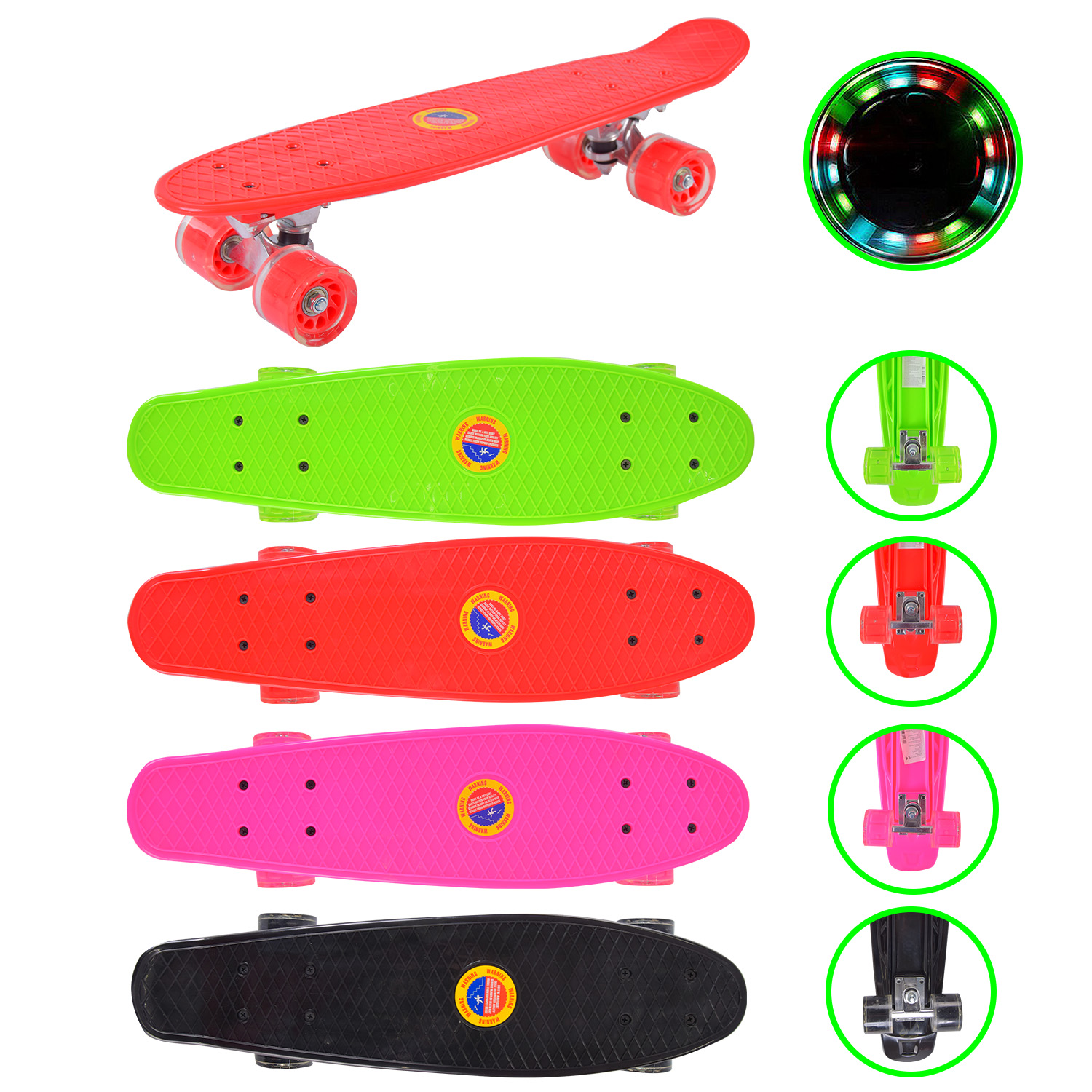 Пенні борд арт. SC20462 (10 шт) 56*15 см колеса PU світло, 4 кольора мікс