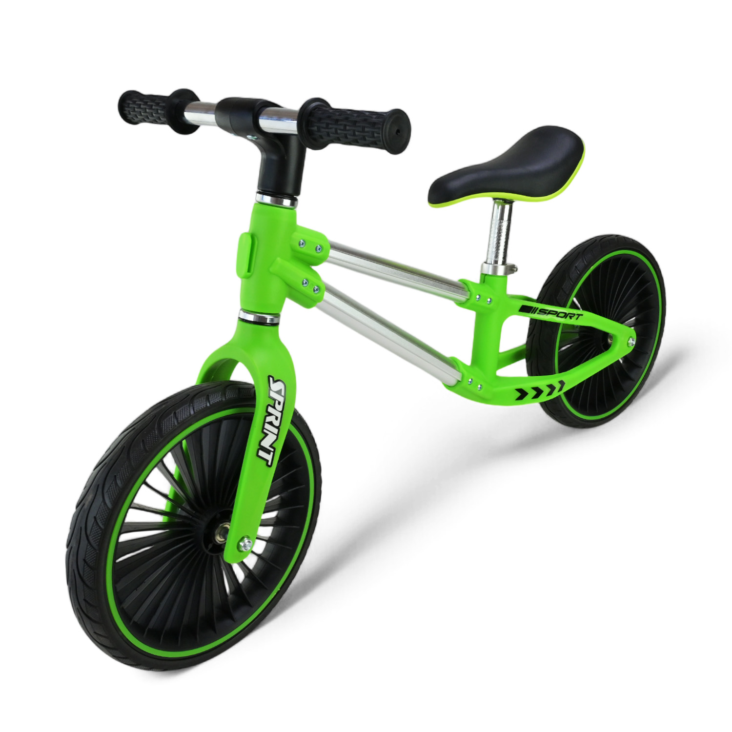 Велобіг арт. BB2511 (1шт) сталевий, колеса 12 дюймів PU,зелений у короб. 63*16*43 см