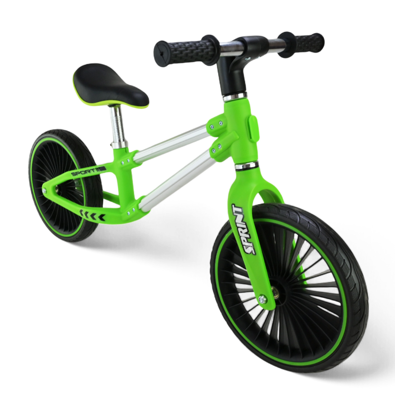 Велобіг арт. BB2511 (1шт) сталевий, колеса 12 дюймів PU,зелений у короб. 63*16*43 см