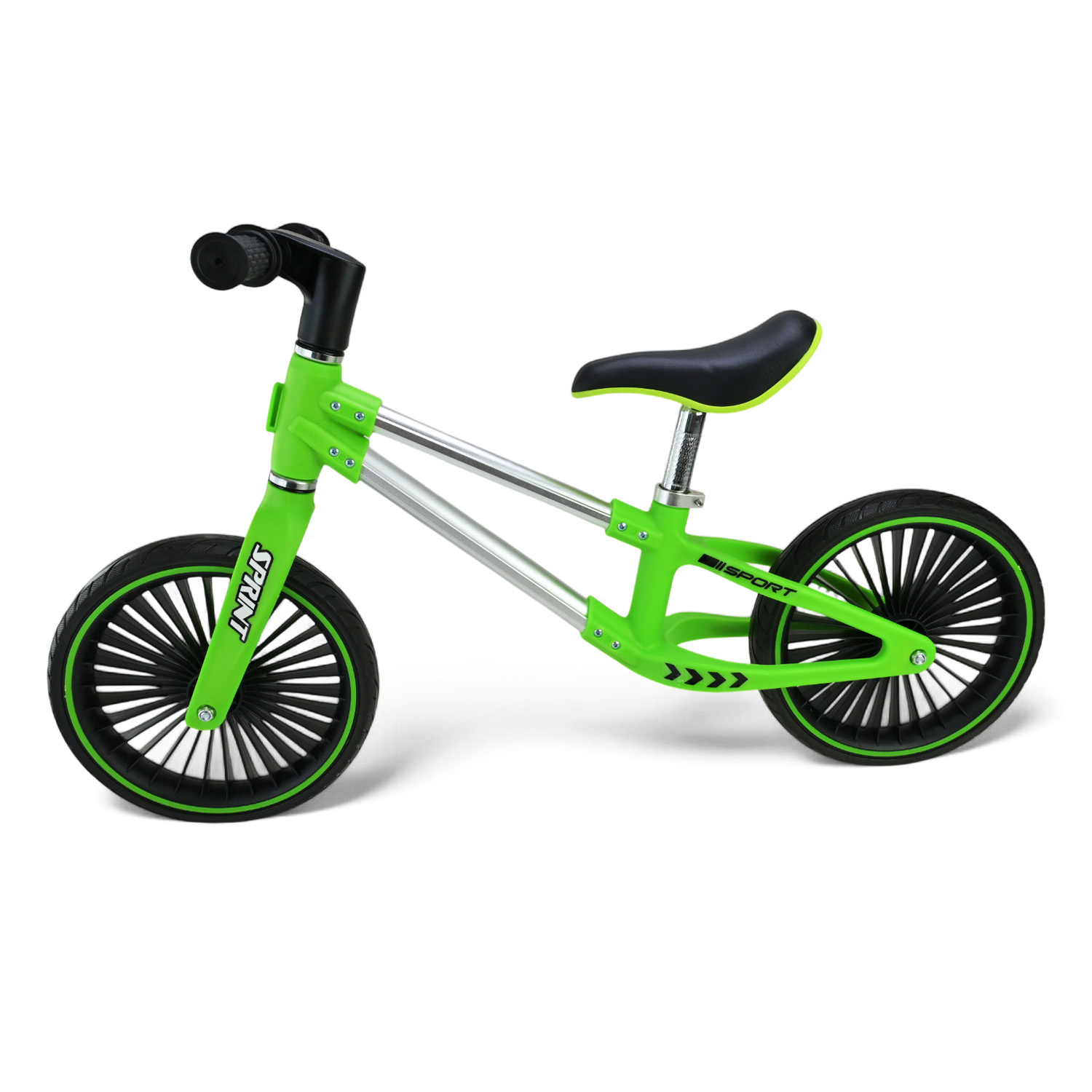 Велобіг арт. BB2511 (1шт) сталевий, колеса 12 дюймів PU,зелений у короб. 63*16*43 см