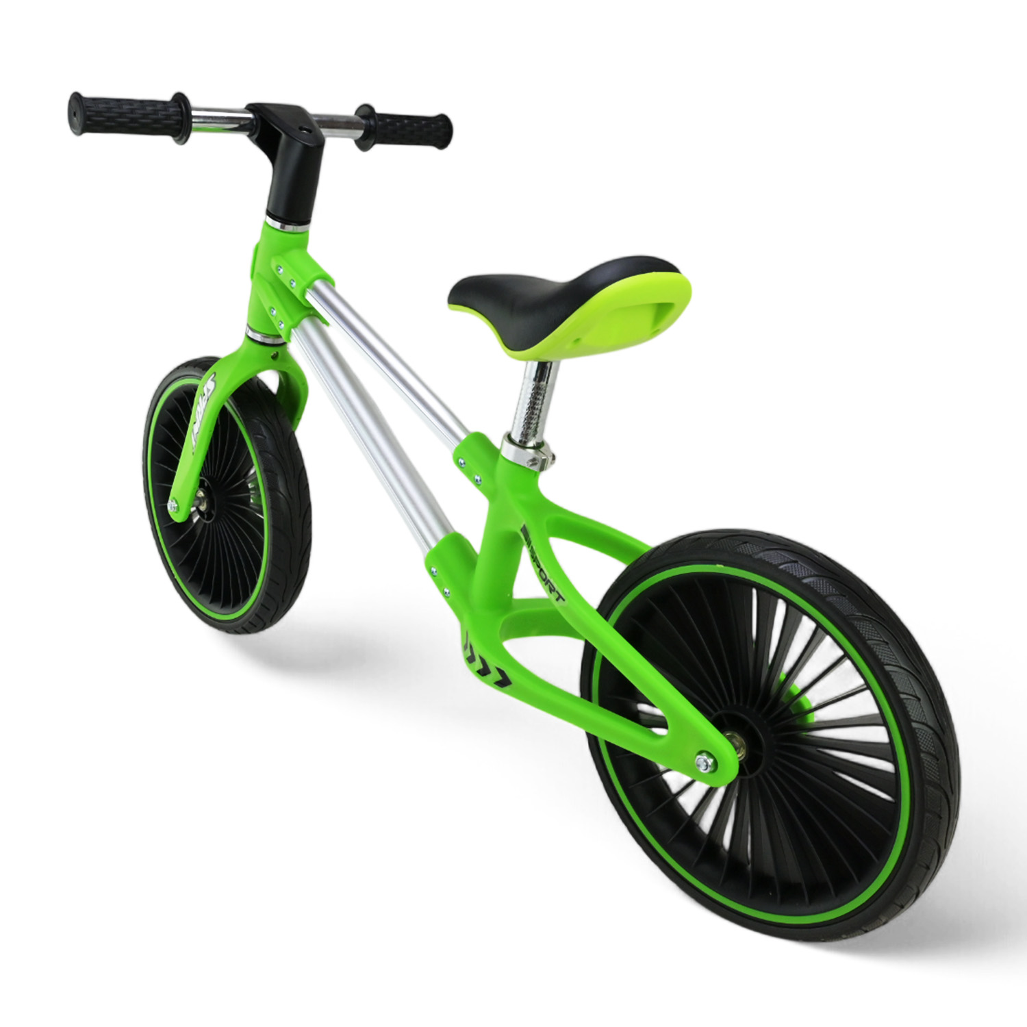 Велобіг арт. BB2511 (1шт) сталевий, колеса 12 дюймів PU,зелений у короб. 63*16*43 см