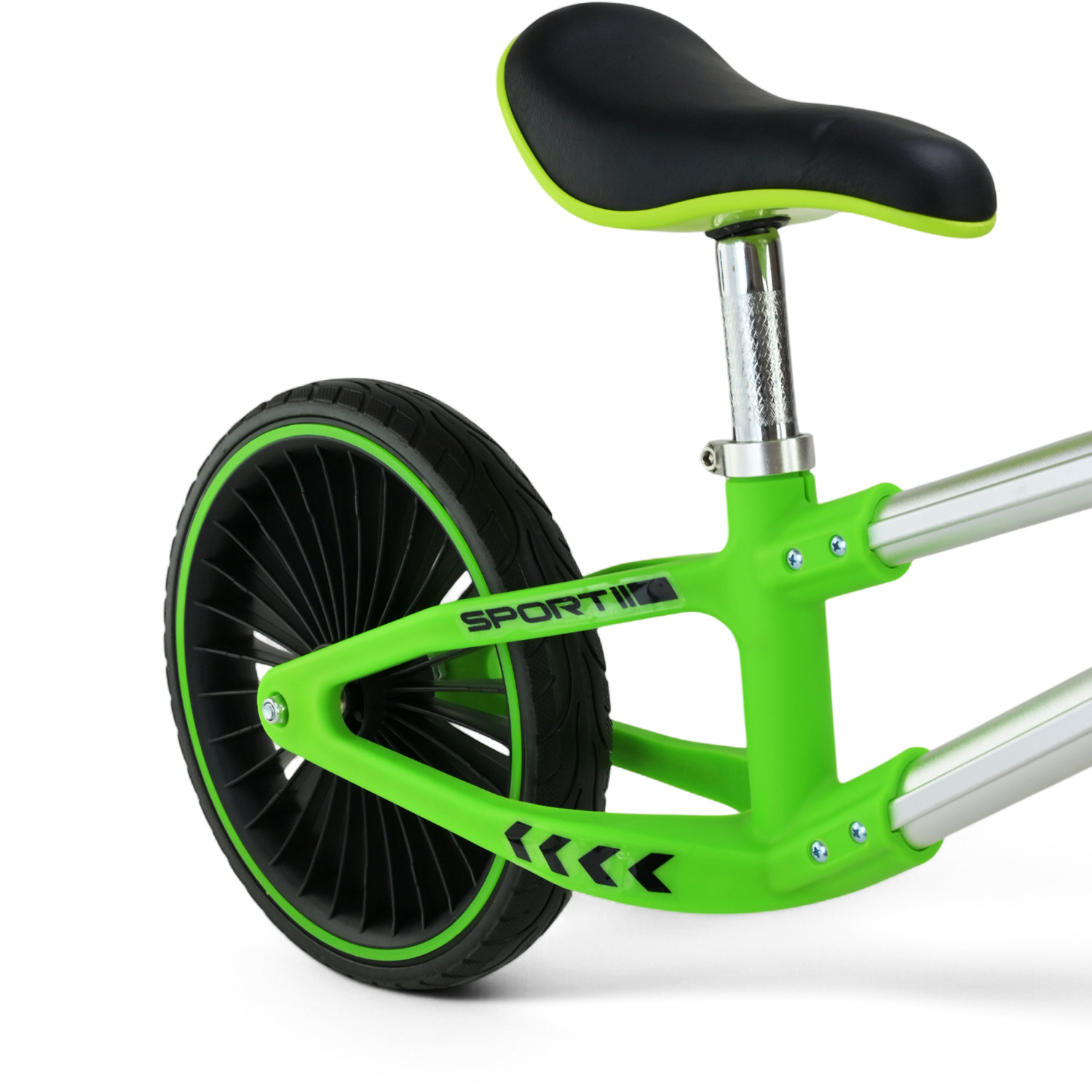 Велобіг арт. BB2511 (1шт) сталевий, колеса 12 дюймів PU,зелений у короб. 63*16*43 см