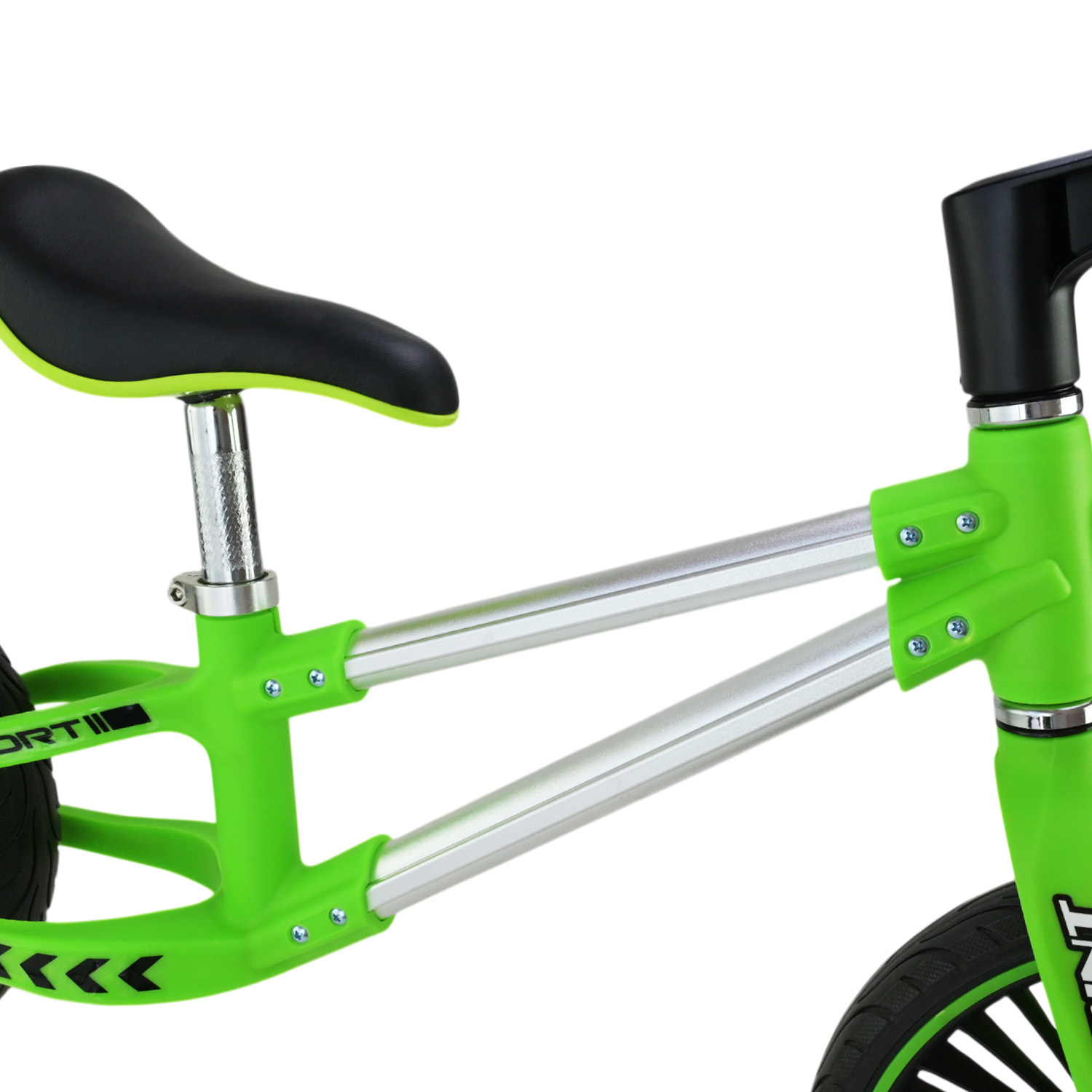 Велобіг арт. BB2511 (1шт) сталевий, колеса 12 дюймів PU,зелений у короб. 63*16*43 см