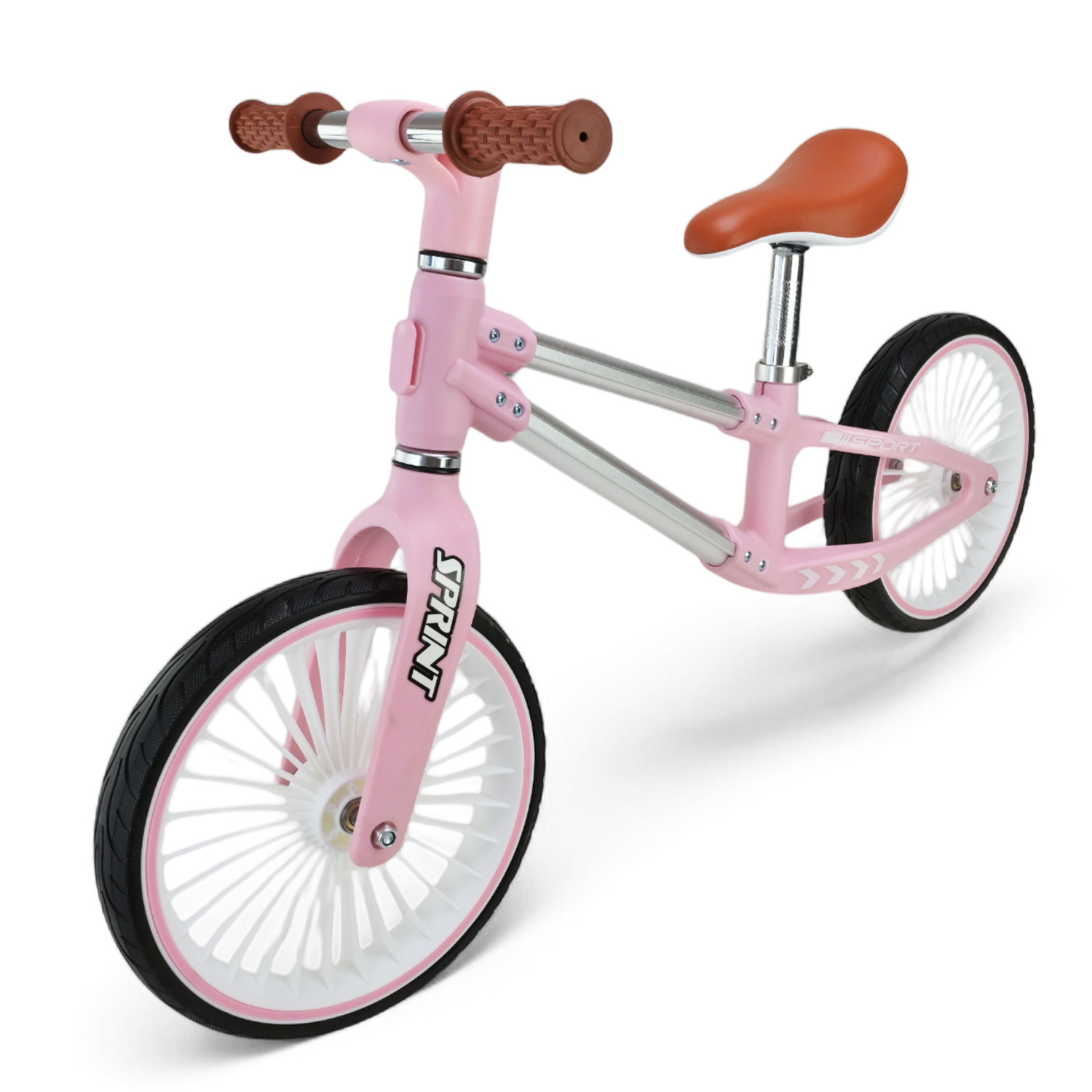 Велобіг арт. BB2512 (1шт) сталевий, колеса 12 дюймів PU,рожевий у короб. 63*16*43 см