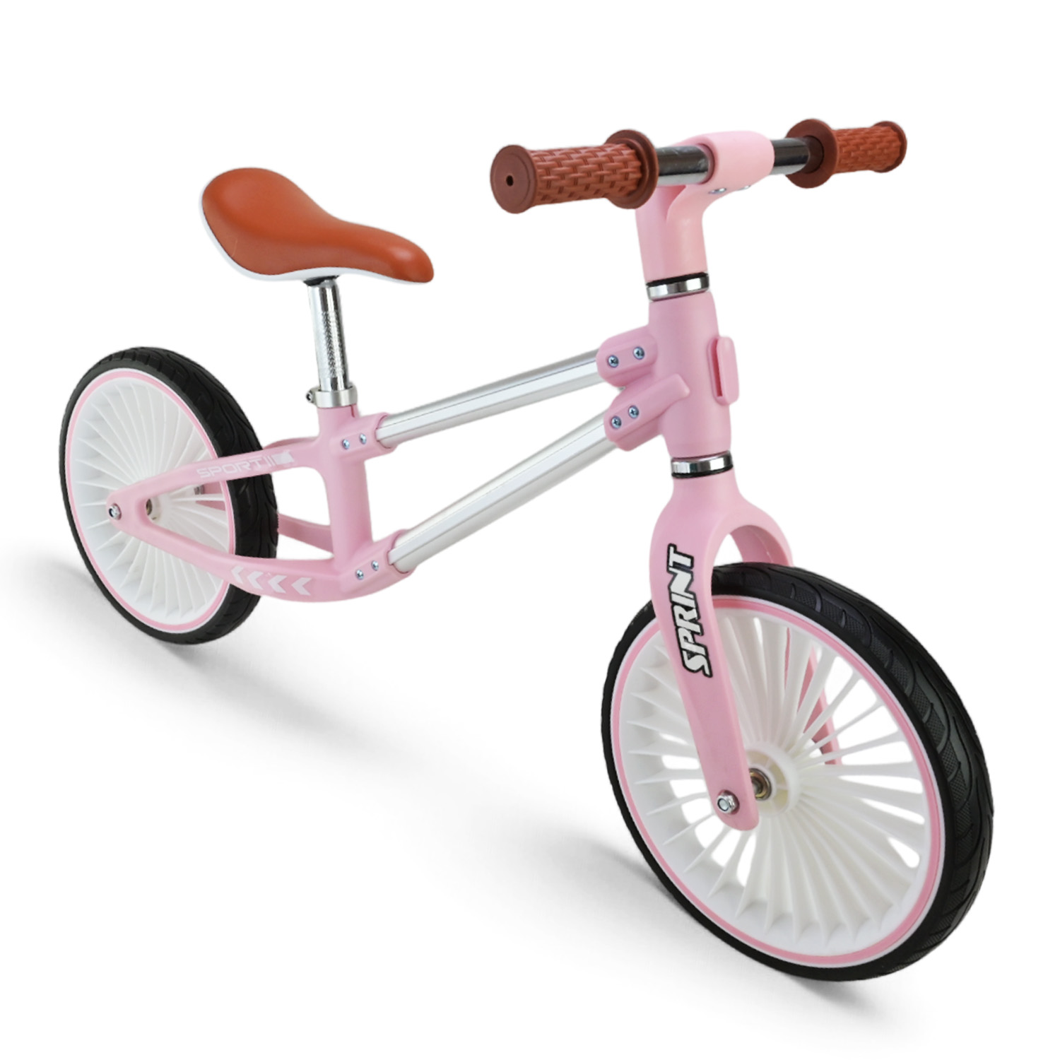 Велобіг арт. BB2512 (1шт) сталевий, колеса 12 дюймів PU,рожевий у короб. 63*16*43 см