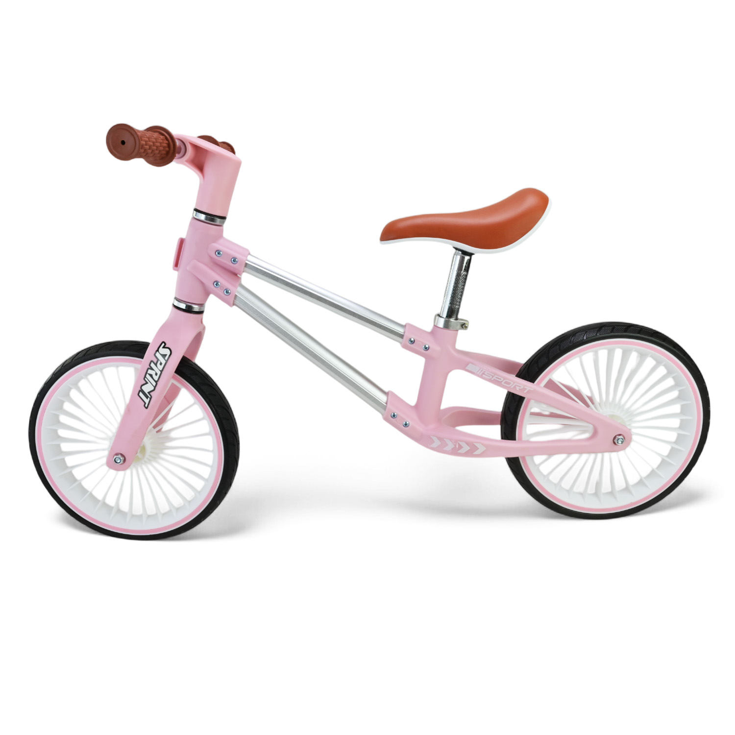 Велобіг арт. BB2512 (1шт) сталевий, колеса 12 дюймів PU,рожевий у короб. 63*16*43 см