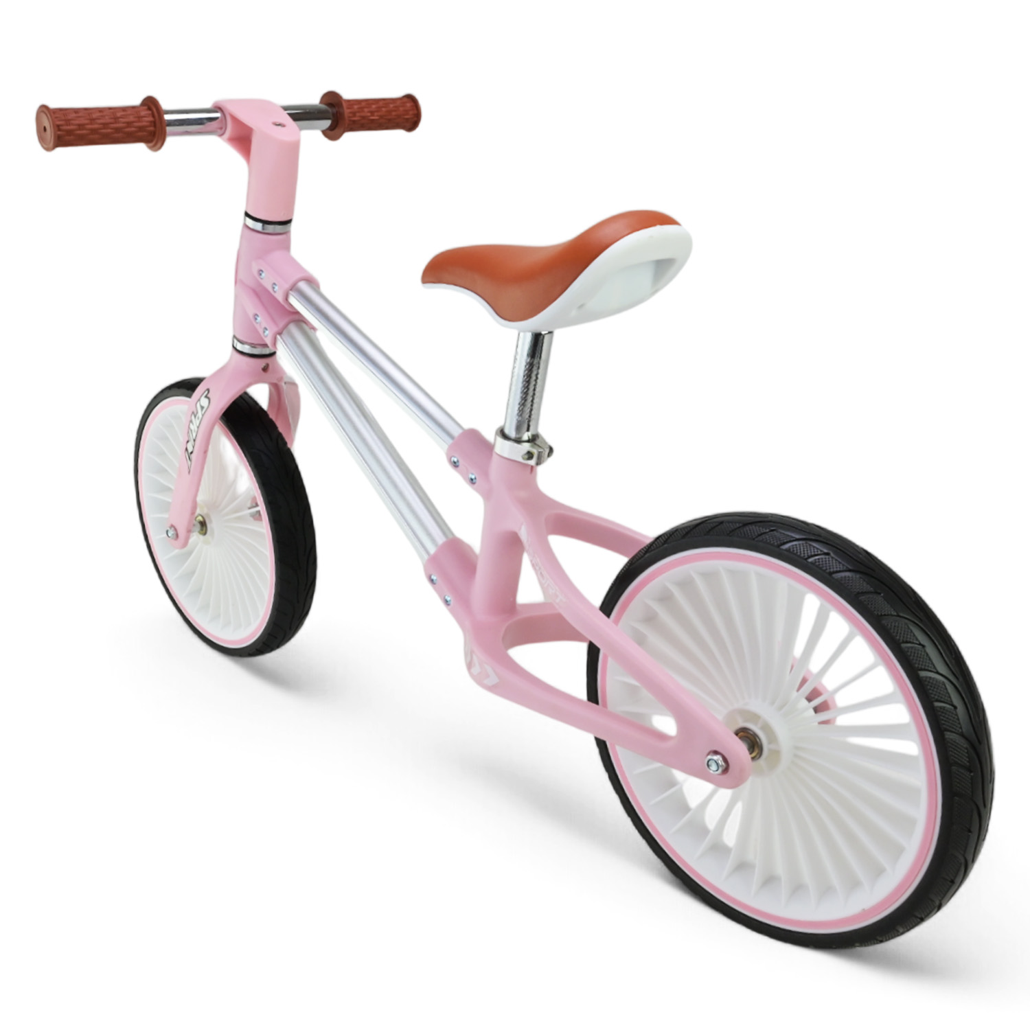 Велобіг арт. BB2512 (1шт) сталевий, колеса 12 дюймів PU,рожевий у короб. 63*16*43 см