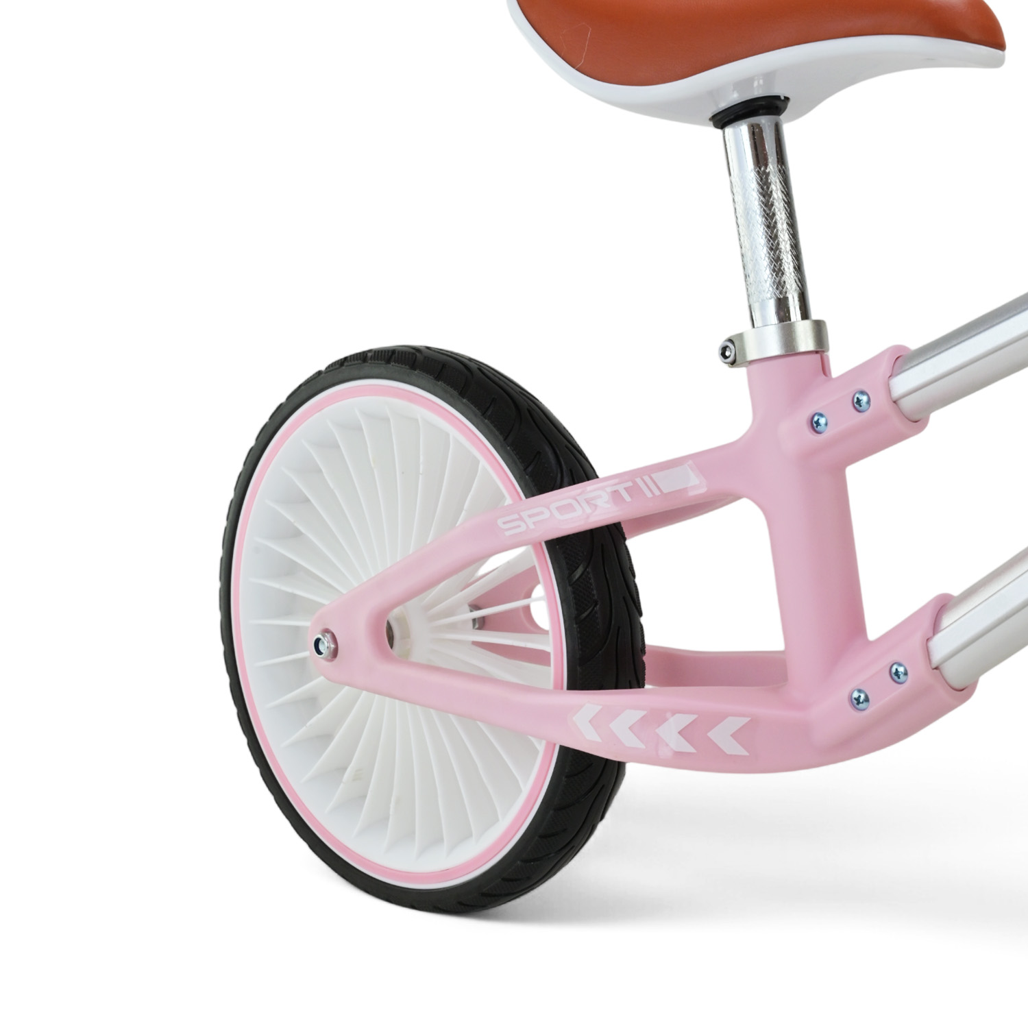 Велобіг арт. BB2512 (1шт) сталевий, колеса 12 дюймів PU,рожевий у короб. 63*16*43 см