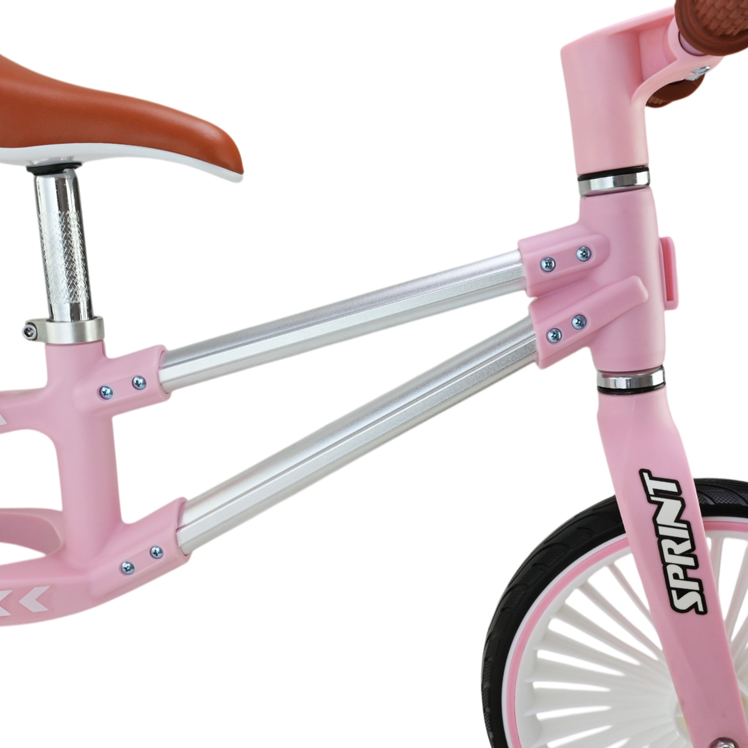 Велобіг арт. BB2512 (1шт) сталевий, колеса 12 дюймів PU,рожевий у короб. 63*16*43 см