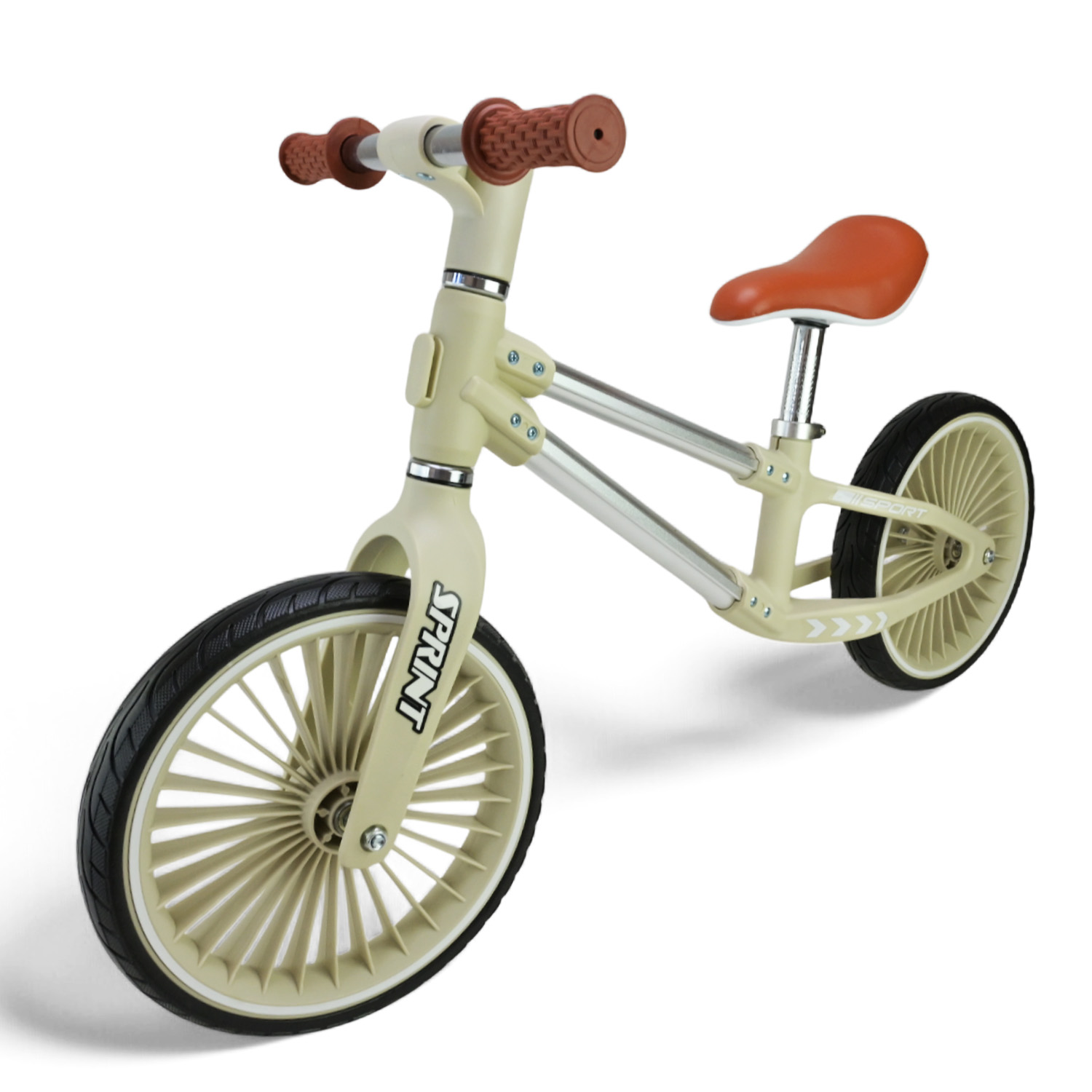 Велобіг арт. BB2513 (1шт) сталевий, колеса 12 дюймів PU,бежевий у короб. 63*16*43 см