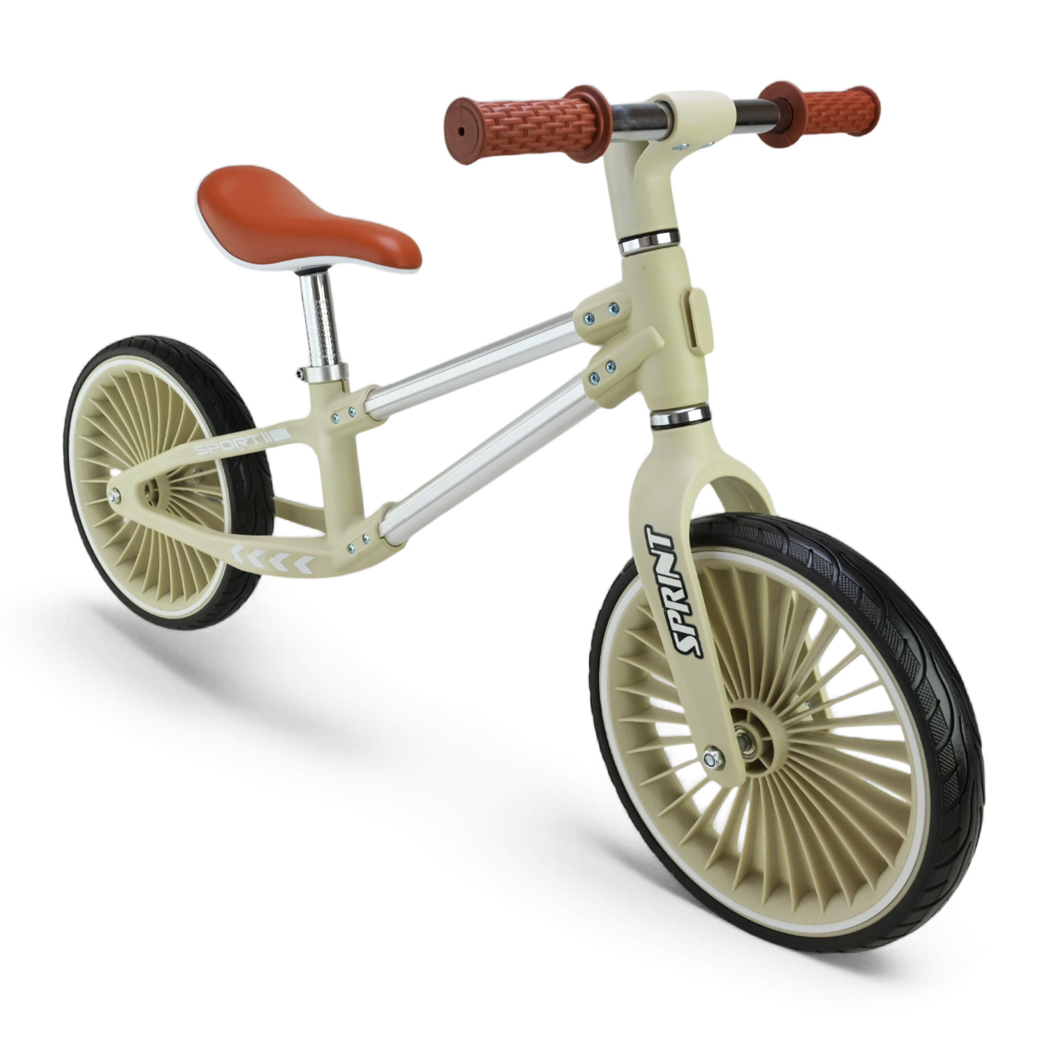 Велобіг арт. BB2513 (1шт) сталевий, колеса 12 дюймів PU,бежевий у короб. 63*16*43 см