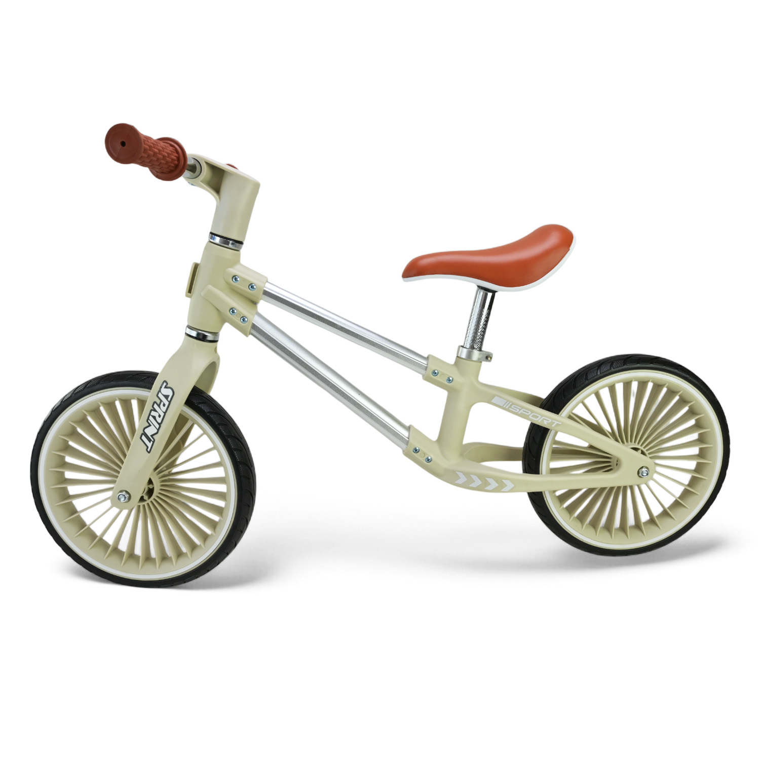 Велобіг арт. BB2513 (1шт) сталевий, колеса 12 дюймів PU,бежевий у короб. 63*16*43 см