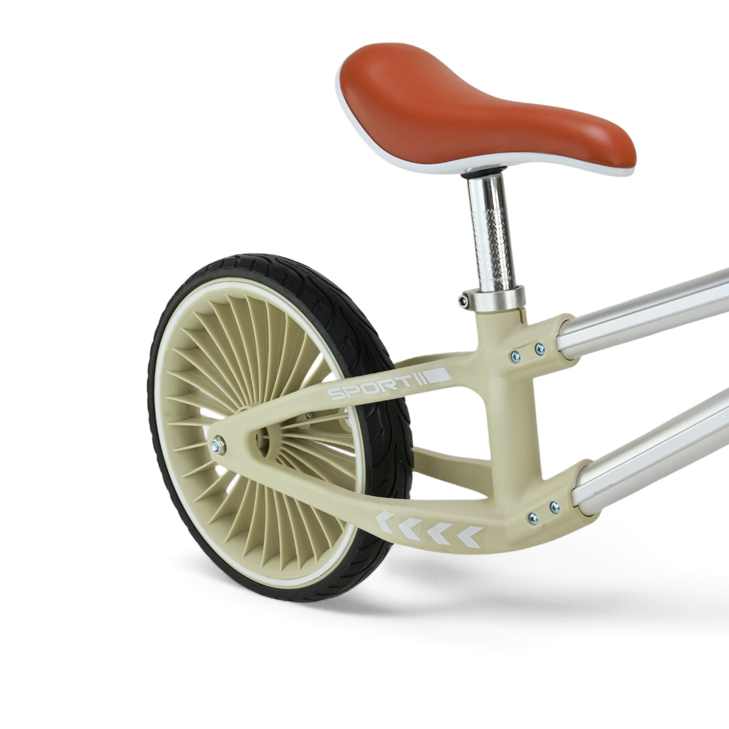 Велобіг арт. BB2513 (1шт) сталевий, колеса 12 дюймів PU,бежевий у короб. 63*16*43 см