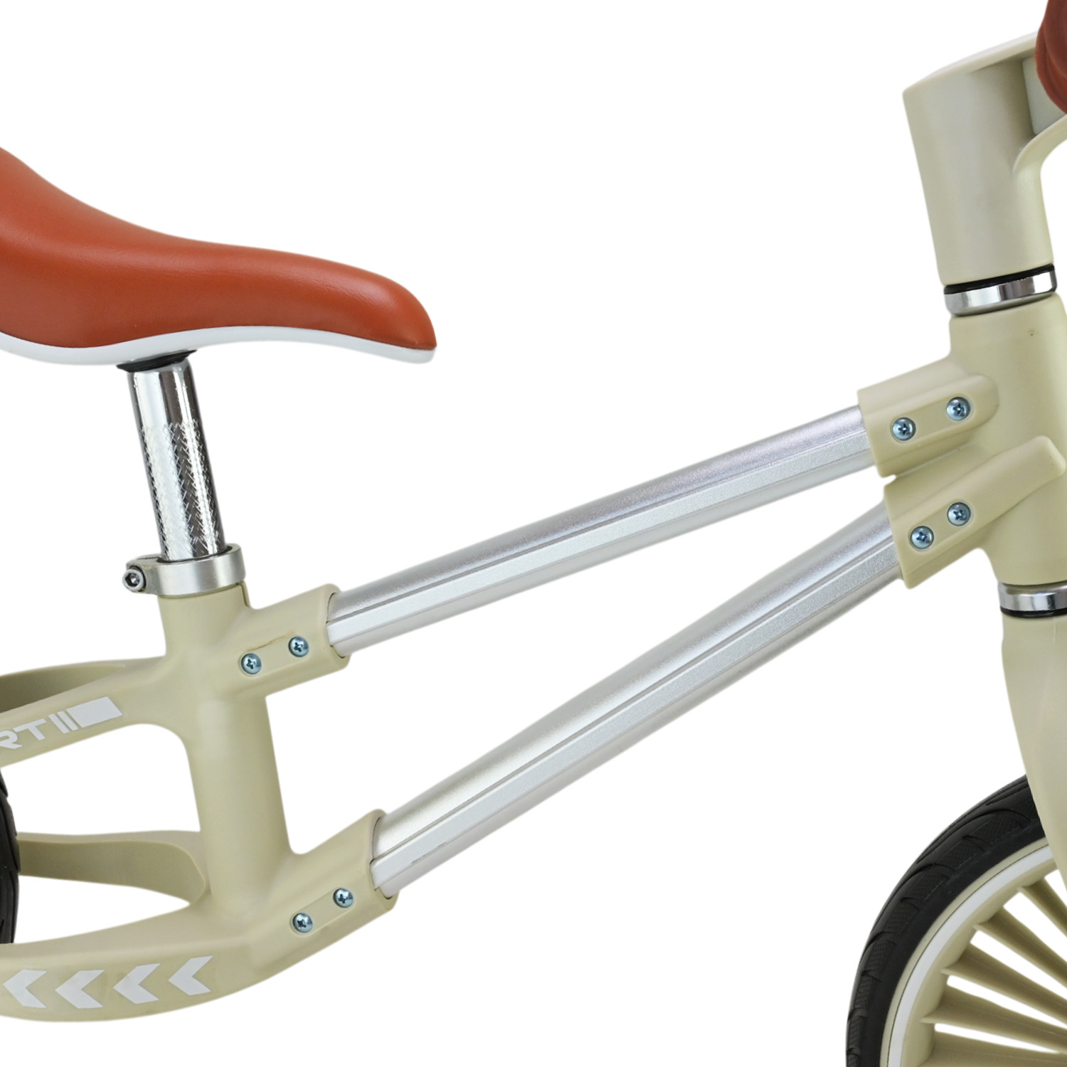 Велобіг арт. BB2513 (1шт) сталевий, колеса 12 дюймів PU,бежевий у короб. 63*16*43 см