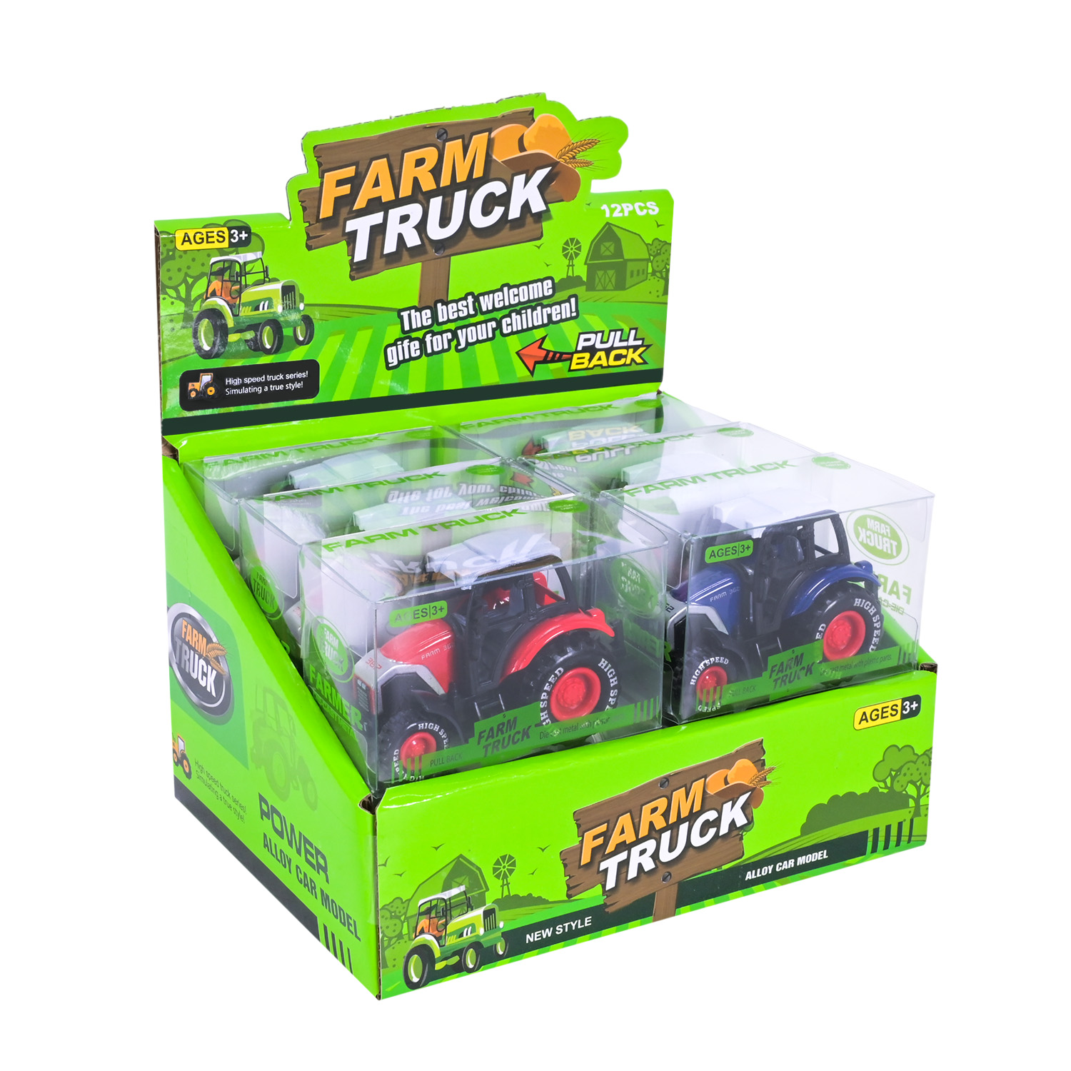 Трактор арт. 955-91 (288шт/2), 24уп*12шт 4 кольори, у дисплей боксі 17*13*10 см, у короб. 8*4*5 см