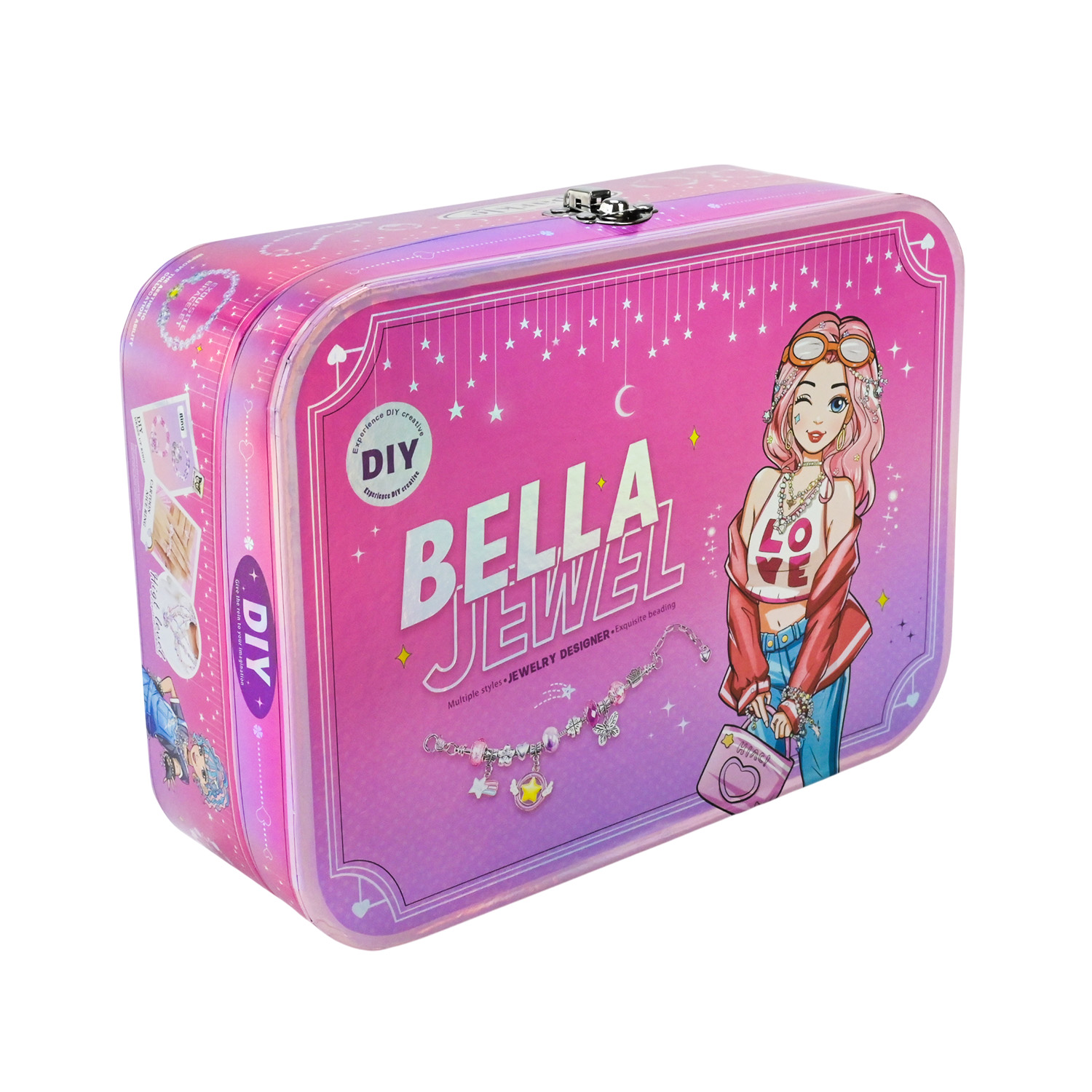 Набір аксесуари для дівчат арт. 7106 (48шт/2) типу Пандора, бусини, браслети валіза 24*18*8