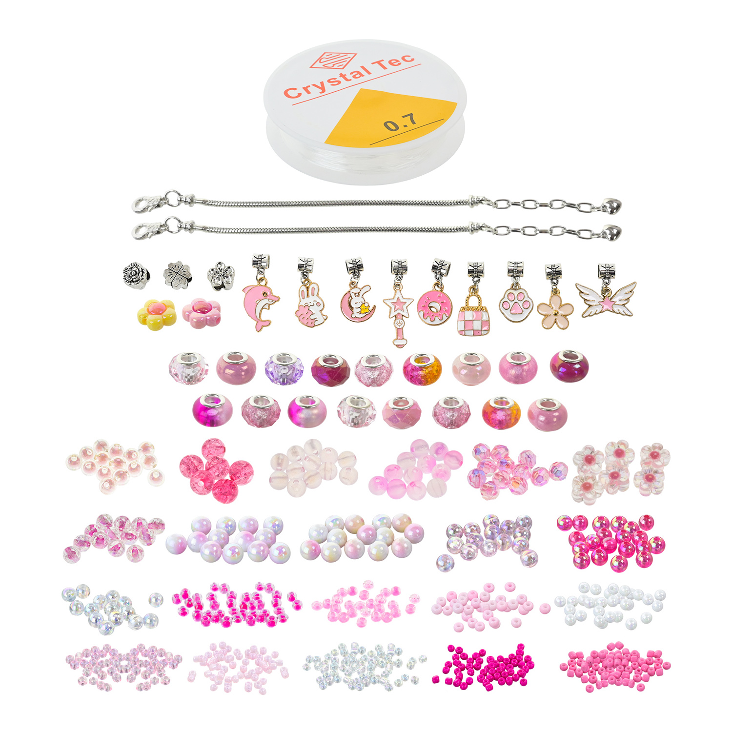 Набір аксесуари для дівчат арт. 7106 (48шт/2) типу Пандора, бусини, браслети валіза 24*18*8