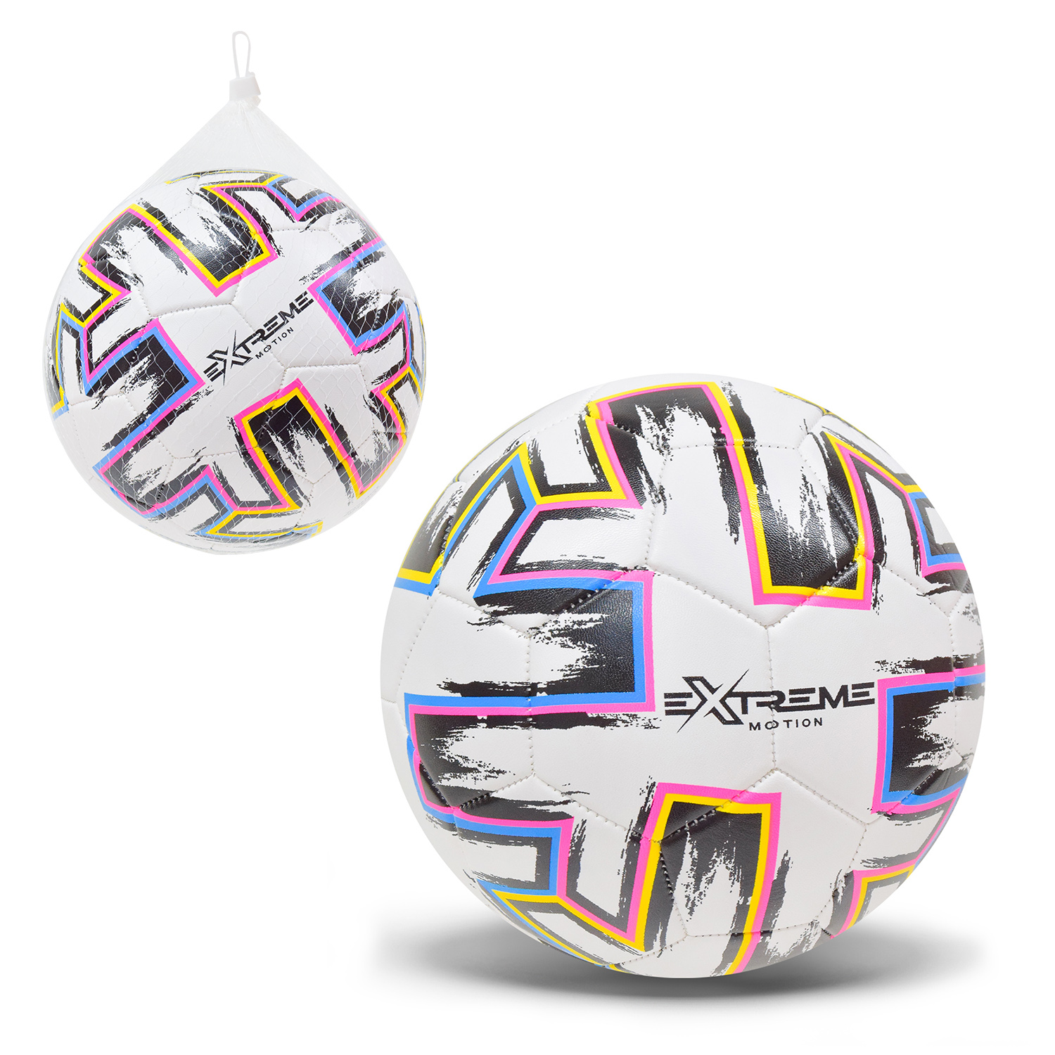 М'яч футбольний  арт. FB41384 (60шт) Extreme motion №5 PVC 340 грамiв,сiтка+голка,2 кольори