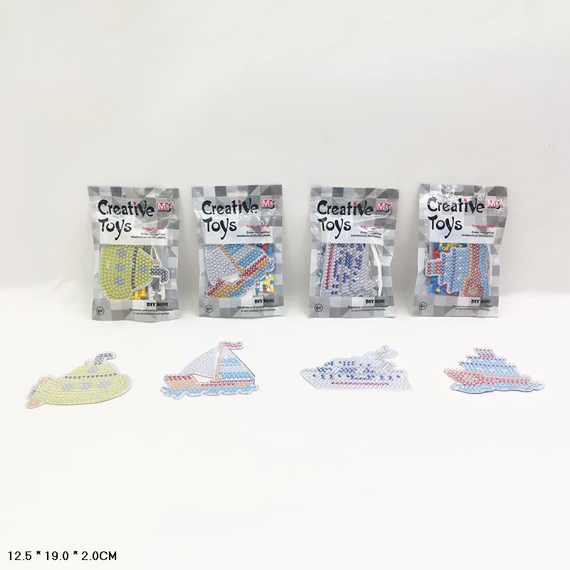 Термомозаїка арт. CT-0023M (360шт/2) морський транспорт, 4 види мікс, в наборі пінцет, картинка/основа, пакет 12,5*19*2см