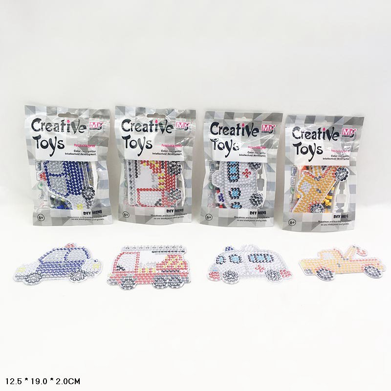 Термомозаїка арт. CT-0023N (360шт/2) транспорт, 4 види мікс, в наборі пінцет, картинка/основа, пакет 12,5*19*2см