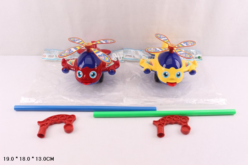 Каталочка вертоліт арт. 365 (96шт/2) на паличці, 2 кольори мікс пакет. 19*18*13см