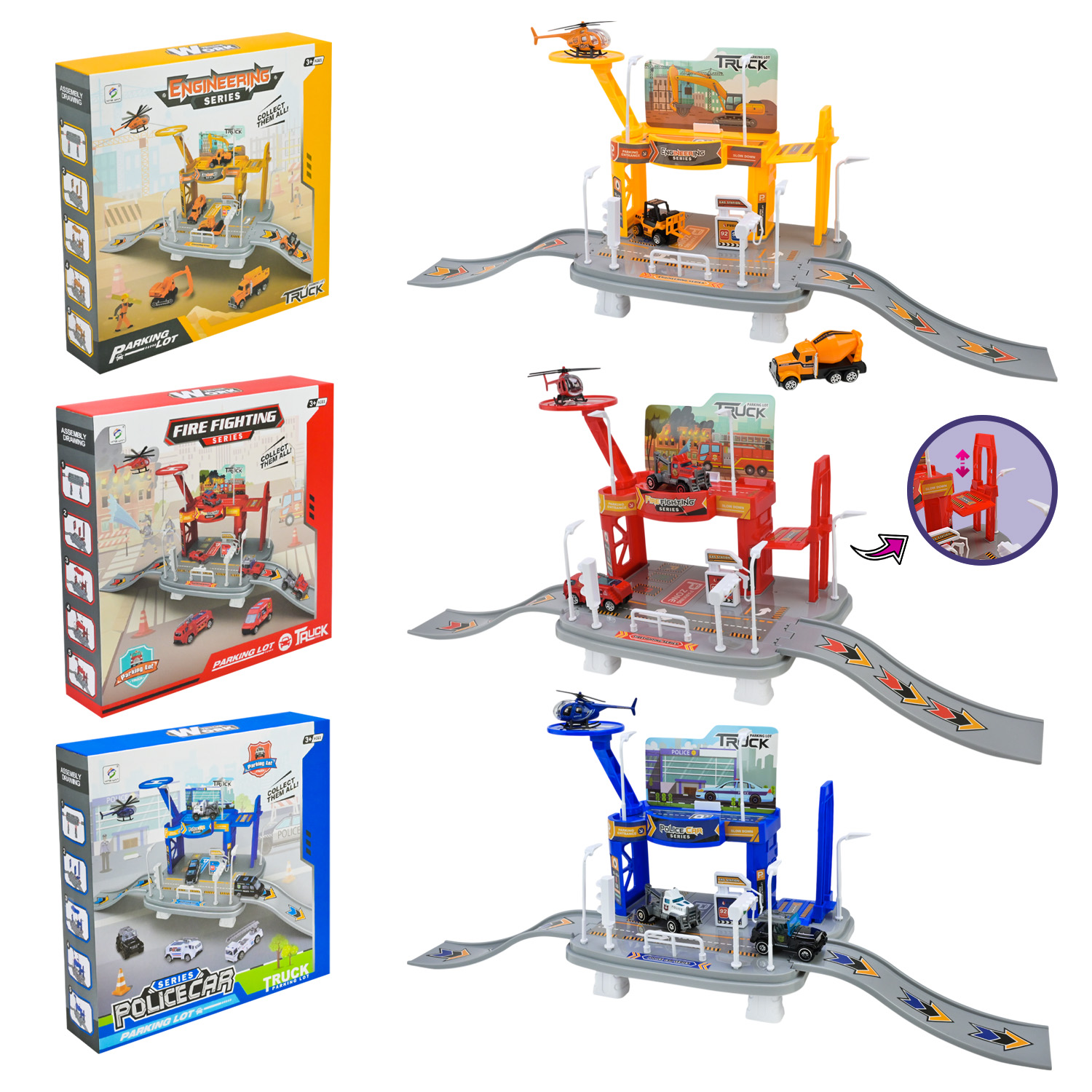 Паркінг арт. 8555/8556/8620 (48шт/2)   3види, короб. 27*6*27 см