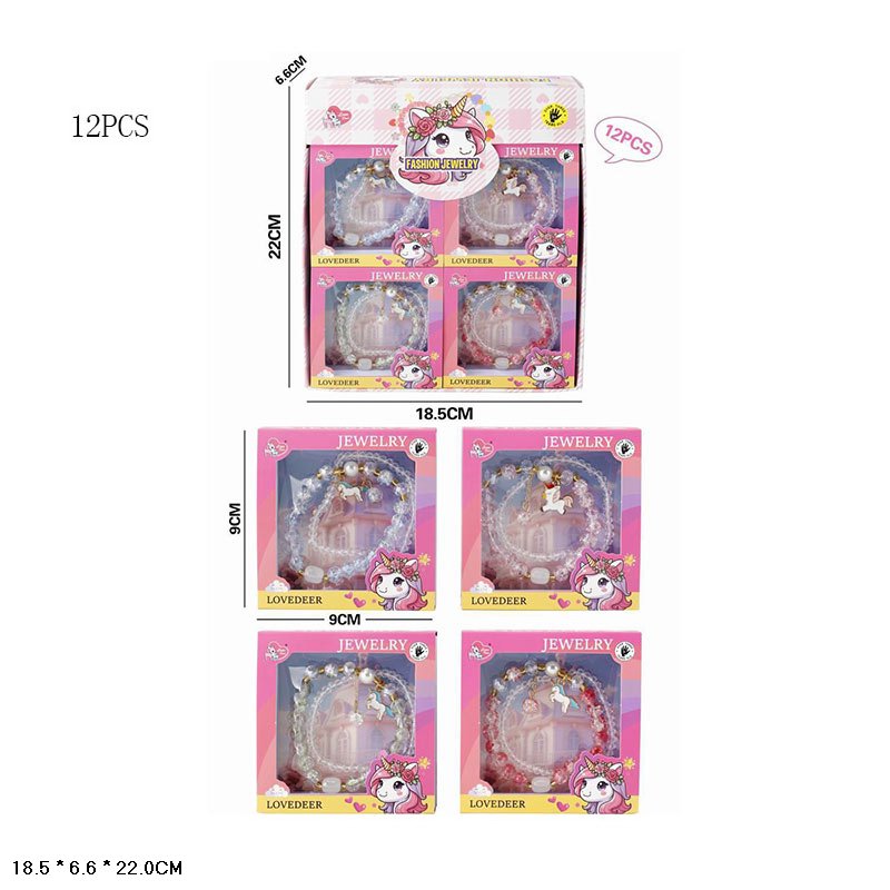 Набір аксесуари для дівчат арт. LD6816-2 (576шт/2)   браслети (48 д.б*12 шт) ціна за 1 шт дисп.бокс. 9*9*2см