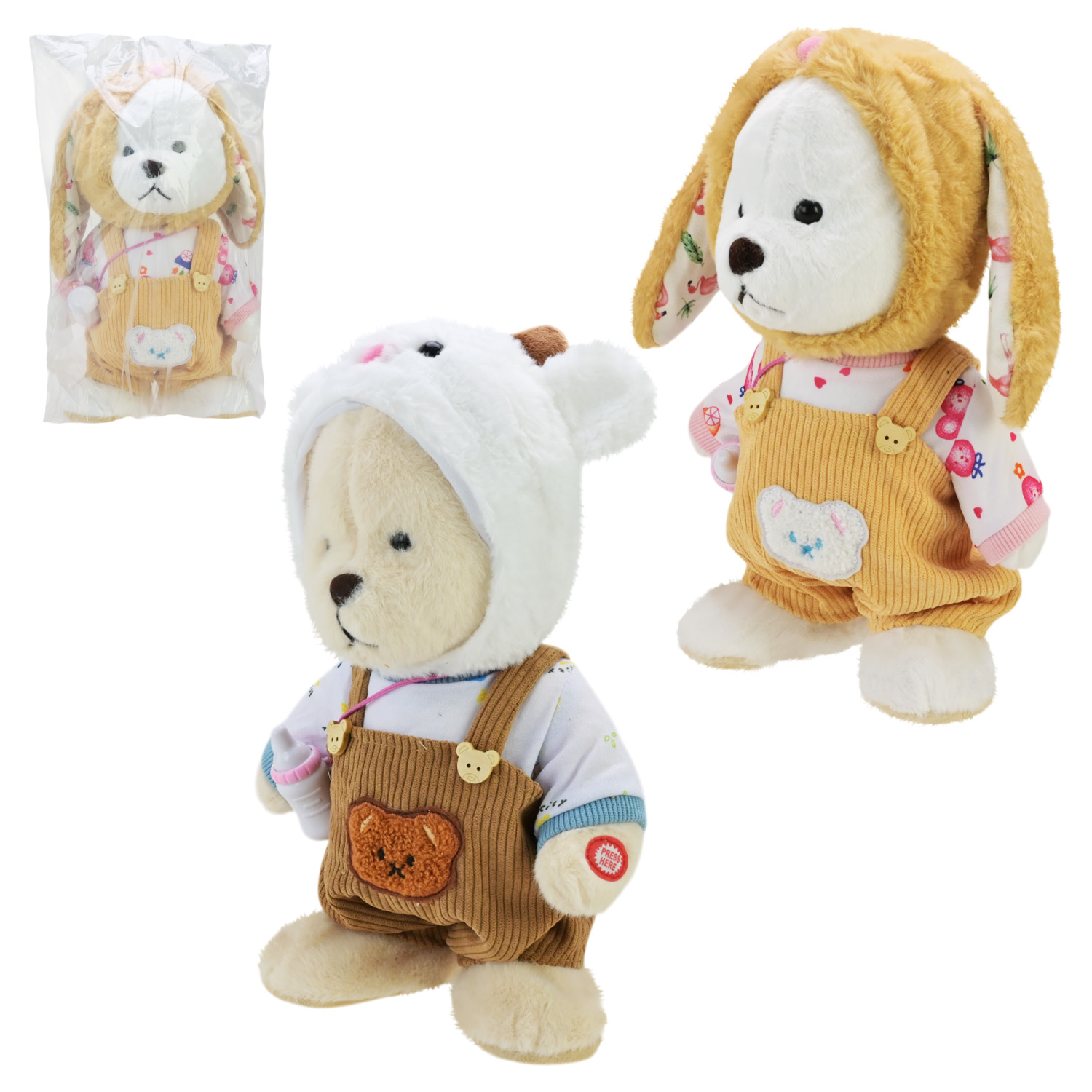 М'яка інтерактивна арт. C2203 (60шт) ведмежа муз, повтор голосу, 2 види