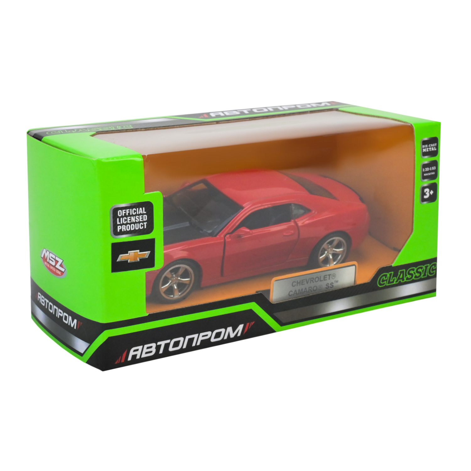 Машина мет. АВТОПРОМ арт. 4346 (96шт/2) 2 кольори 1:43 Chevrolet Camaro SS,відкр..двері, короб. 14,5*6,5*7см