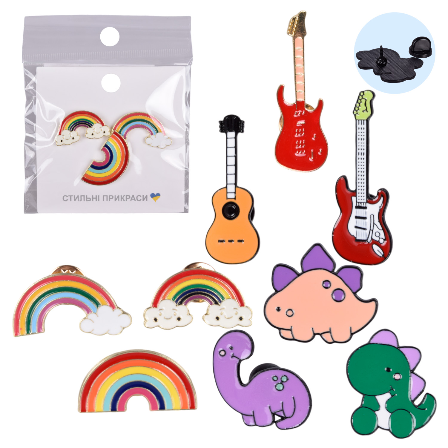 Набір аксесуари для дівчат арт. CN-116(100шт) мікс видів, значки-піни, ціна за планшетку планш. 8*8см