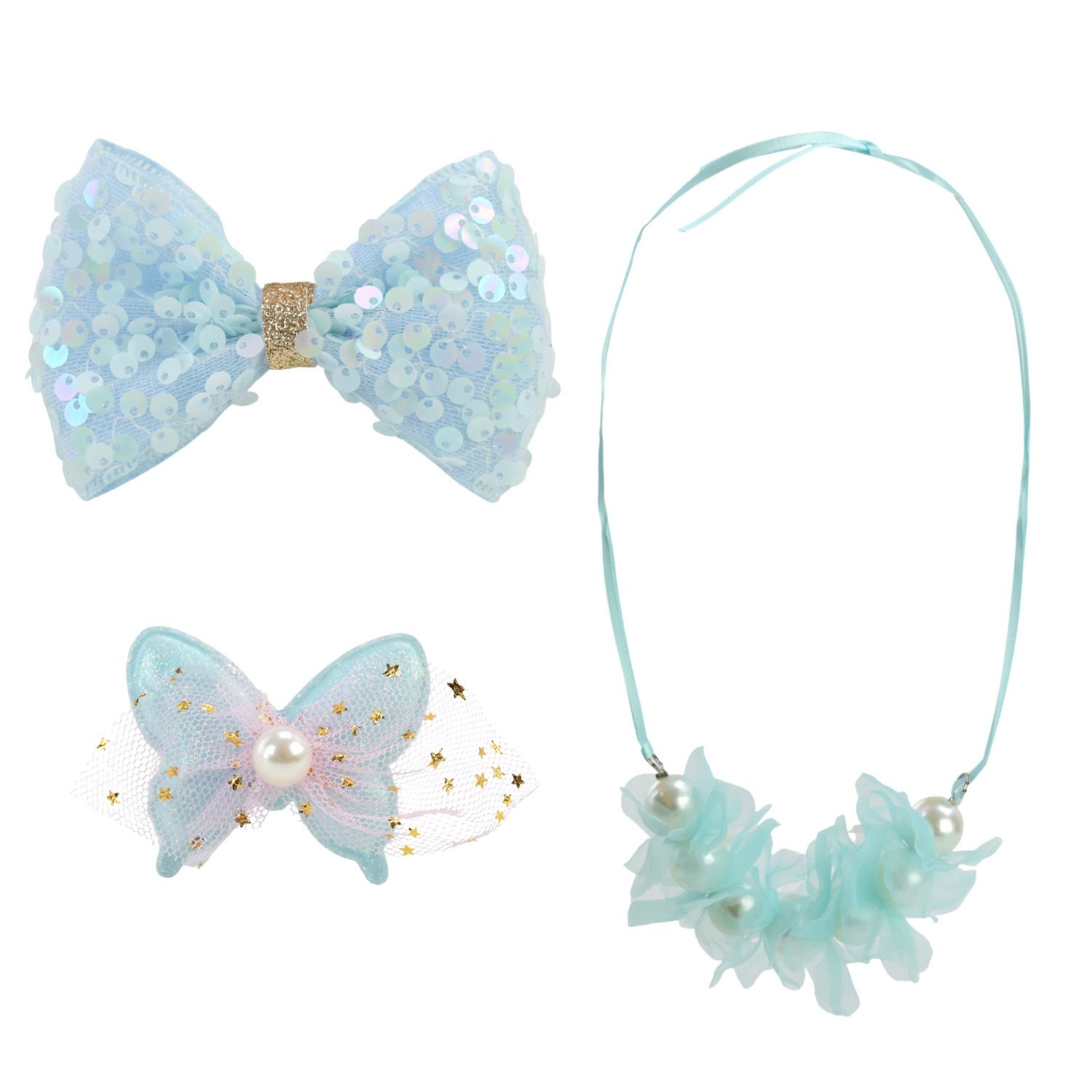 Аксесуари для дівчат арт. CN301 (300шт) намисто, заколки 3 види короб. 15*15*2