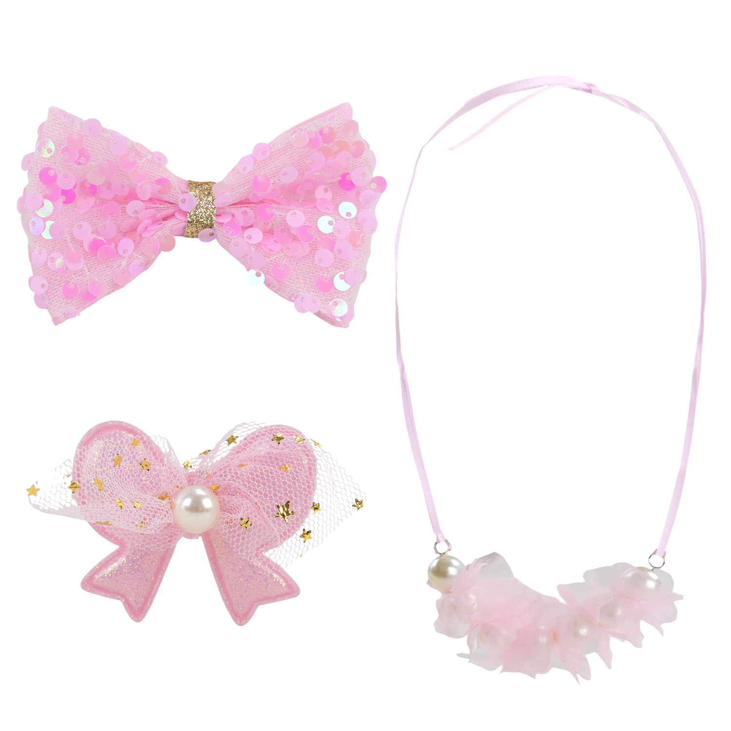 Аксесуари для дівчат арт. CN301 (300шт) намисто, заколки 3 види короб. 15*15*2