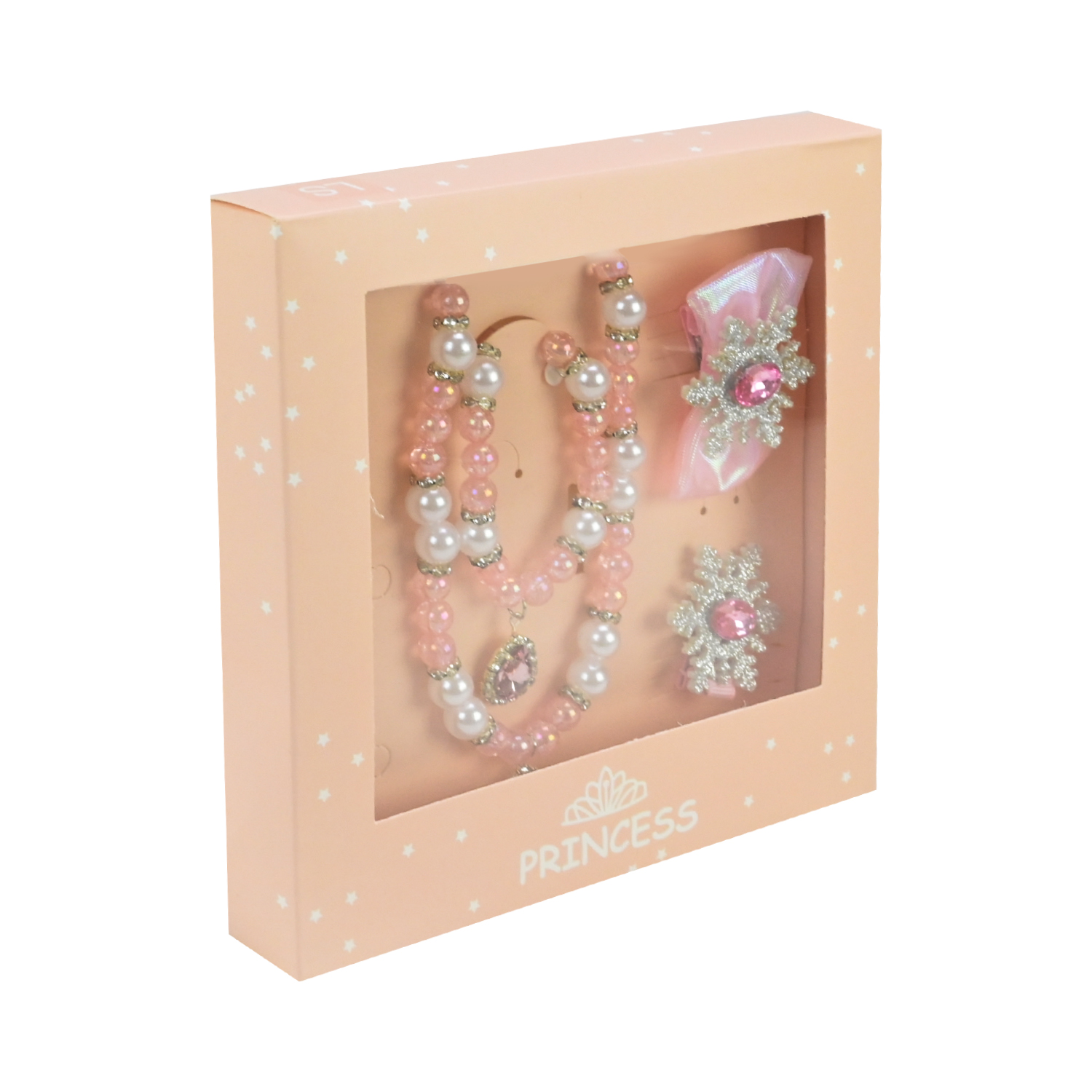 Аксесуари для дівчат арт. CN303 (300шт) 3 кольори намисто, заколки короб. 15*15*2