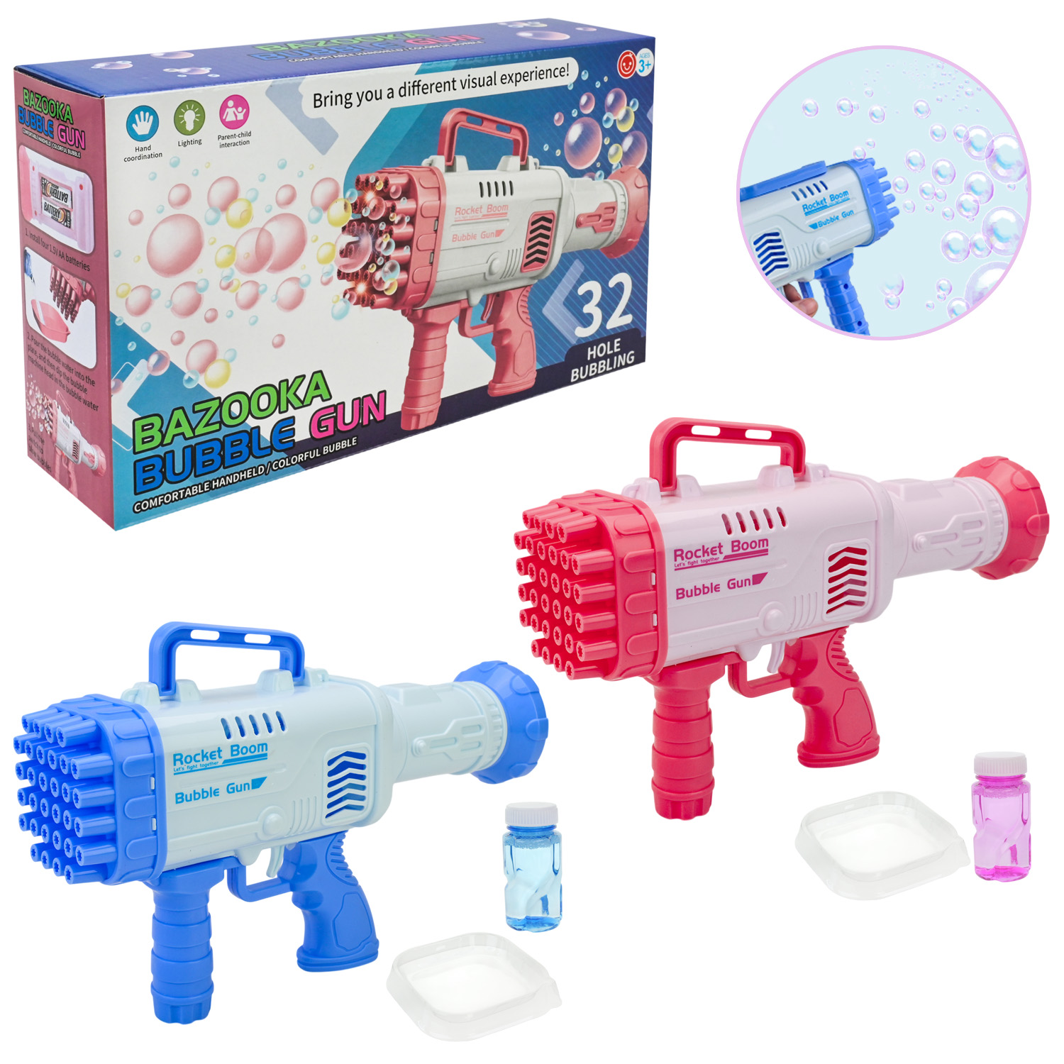 Мильні бульбашки арт. 009 (60шт)  пістолет батар. 27*19 см короб.