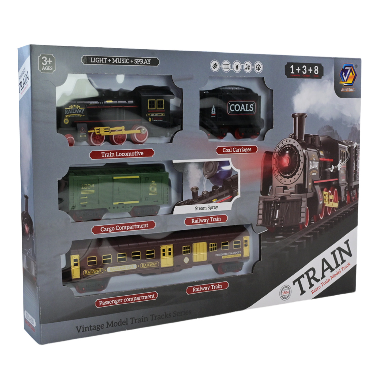 Залізниця арт. 652-X20 (36шт/2) акум.,свiтло,звук,пар,у короб.51*33*5,5см