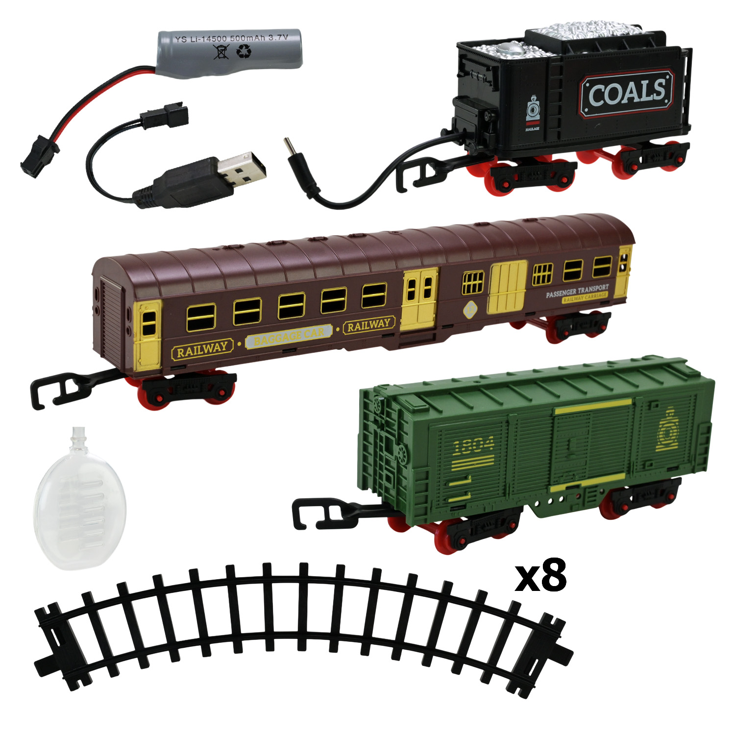 Залізниця арт. 652-X20 (36шт/2) акум.,свiтло,звук,пар,у короб.51*33*5,5см