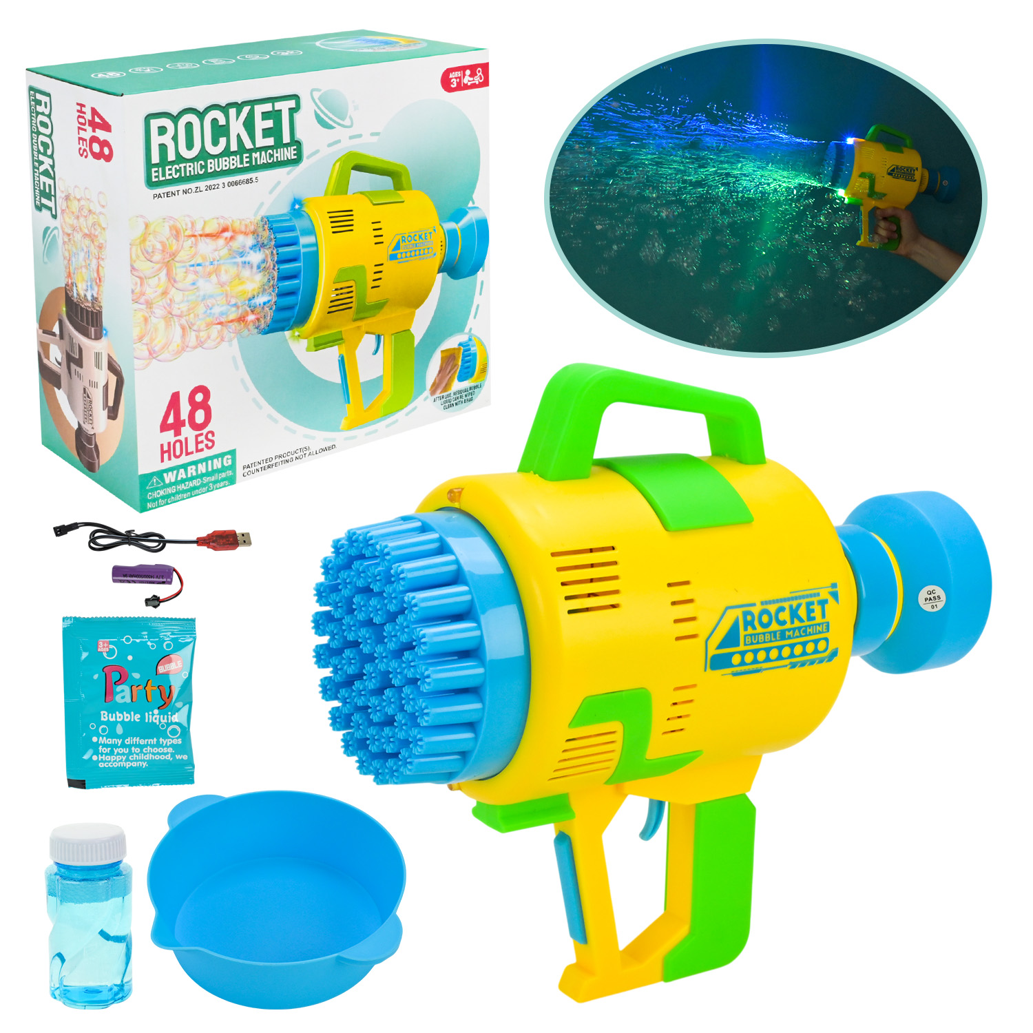 Мильні бульбашки арт. KB1138 (36шт)  пістолет на акум. батар.25,5*23,8 см короб.