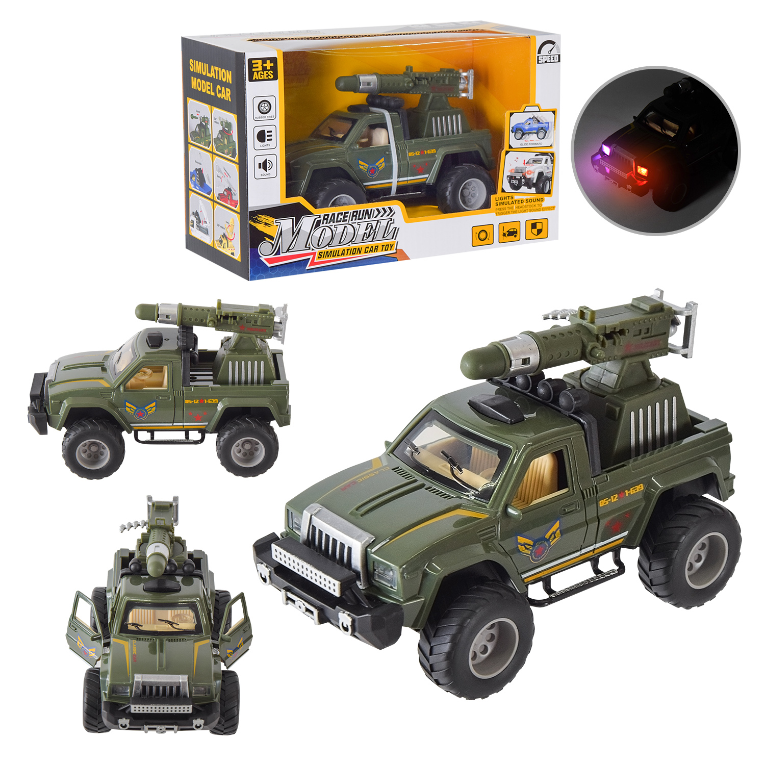 Машина арт. 554 (72шт)  батар. звук, короб. 25,5*10*14см