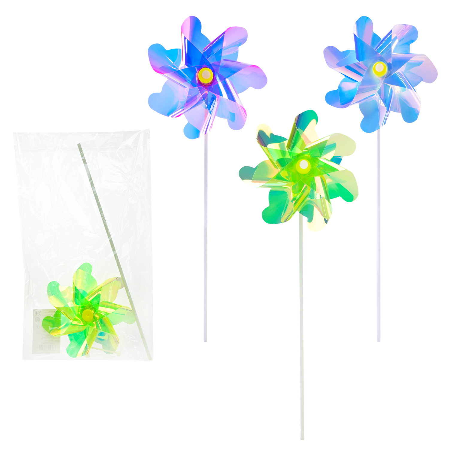 Вітрячок арт. V2551 (200шт)  висота 40 см,1 квітка 18 см, пакет 41*25*6 см