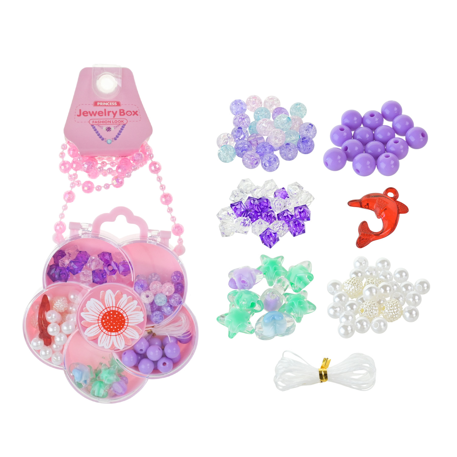 Бісер арт. 2363-132D (144шт/2) 2 види мікс, р-р 10,8*2,8*10,8см, 12 боксів по 12шт, бокс 23*21,5*15см