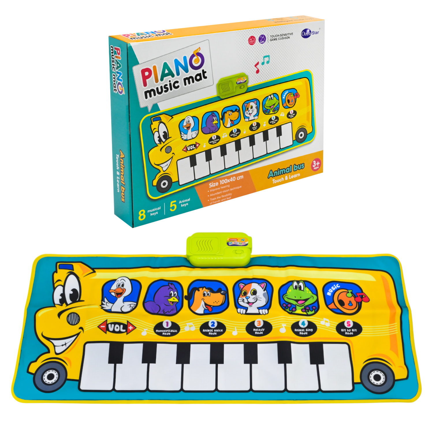 Килимок муз. арт. 757-05 (48шт/2) звуки тварин арт.,ноти,короб. 34*5*25,3см