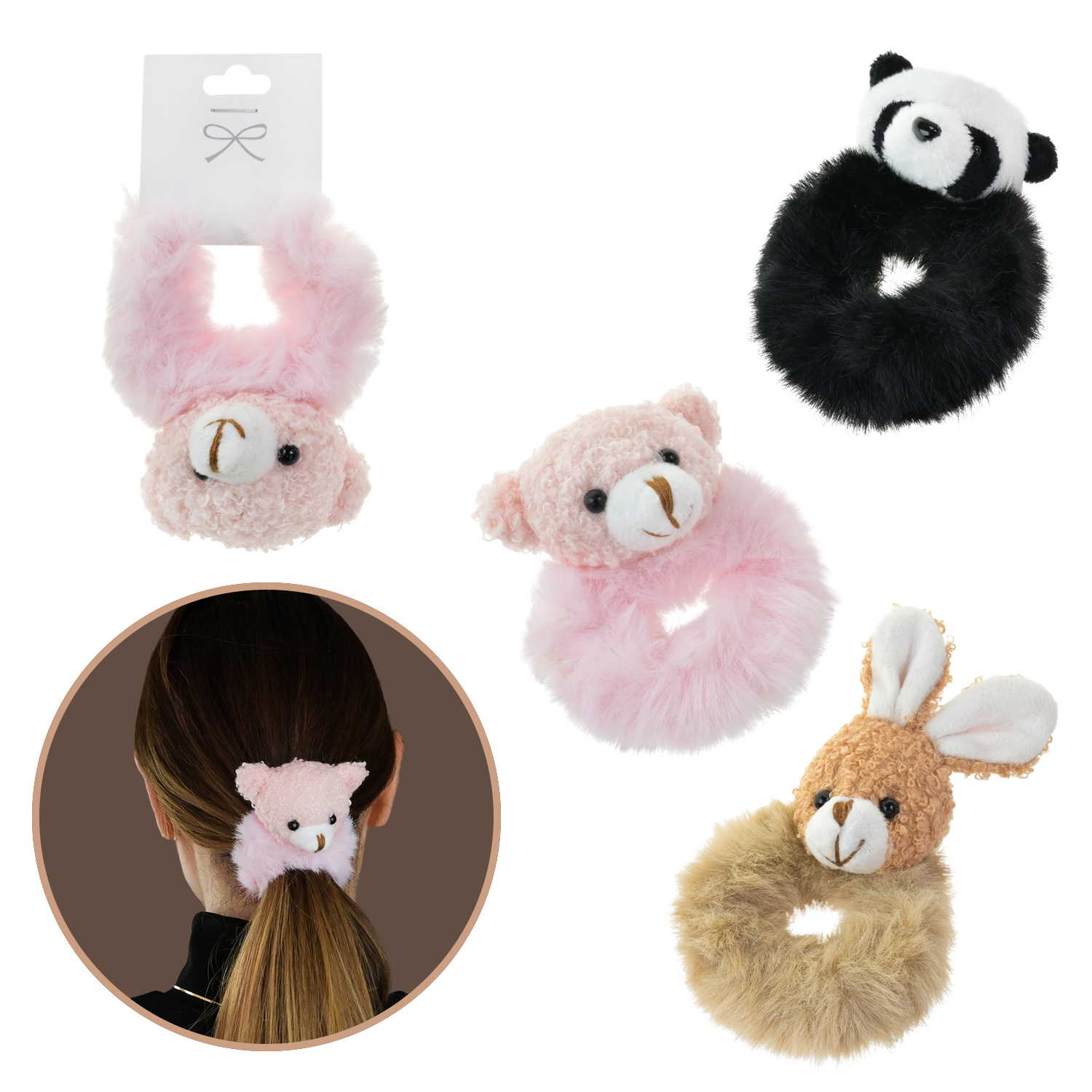 Аксесуари для дівчат арт. YH-123 (300шт)   мікс 3 види, резиночки для волосся  пакет 5*7