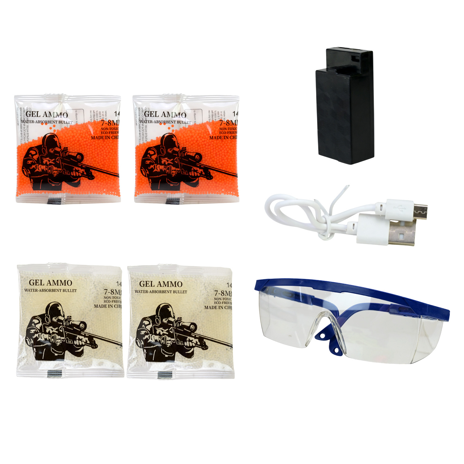 Пiстолет арт. 8604A (24шт/2) акум.,стріляє гелевими кулями,у короб.44,5*27,5*6см