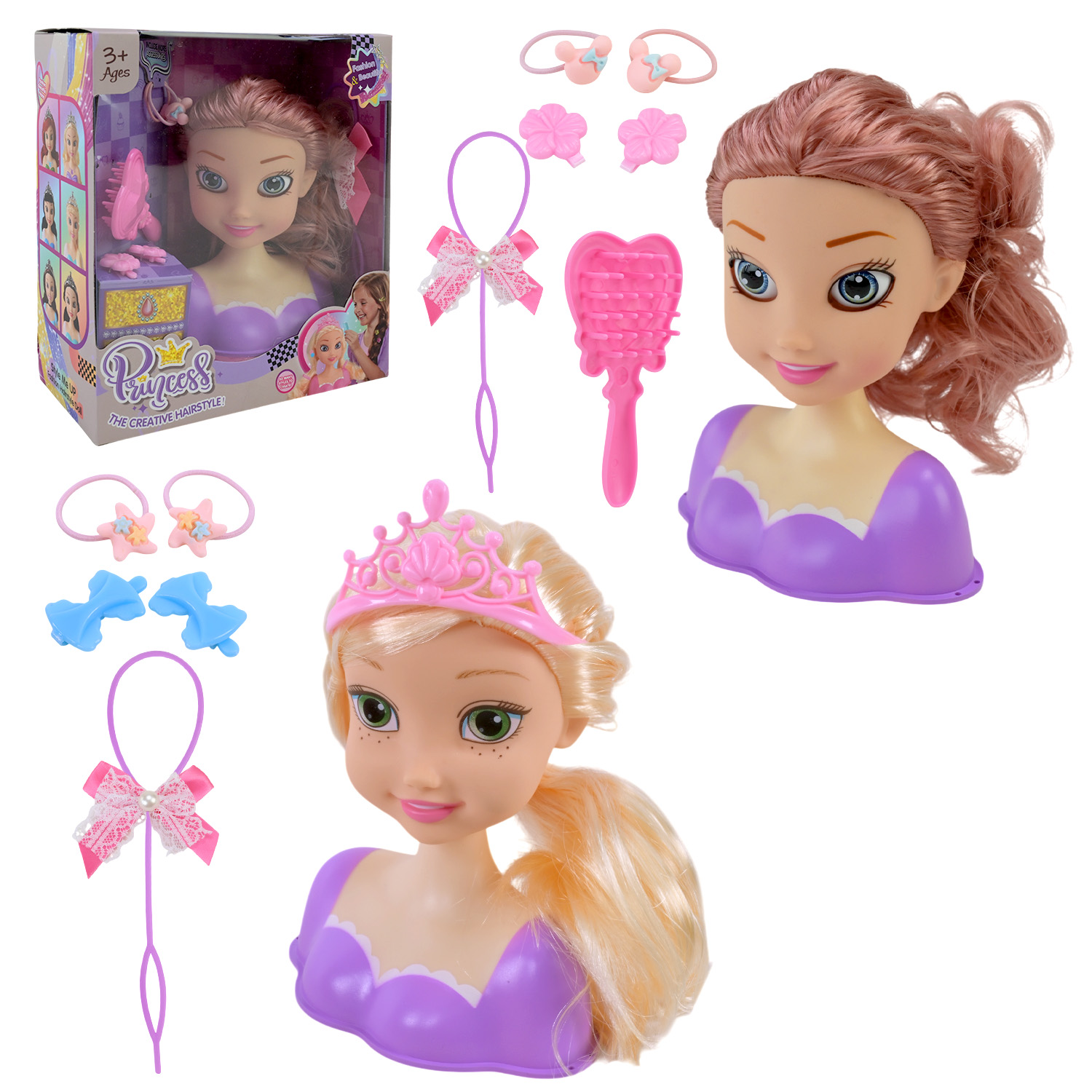 Голова для зачісок арт. 2615/6 (96шт/2)  мікс 2 види, аксес короб. 20*9*18