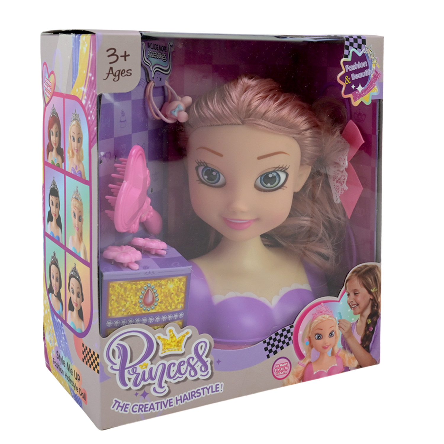 Голова для зачісок арт. 2615/6 (96шт/2) мікс 2 види, аксес короб. 20*9*18